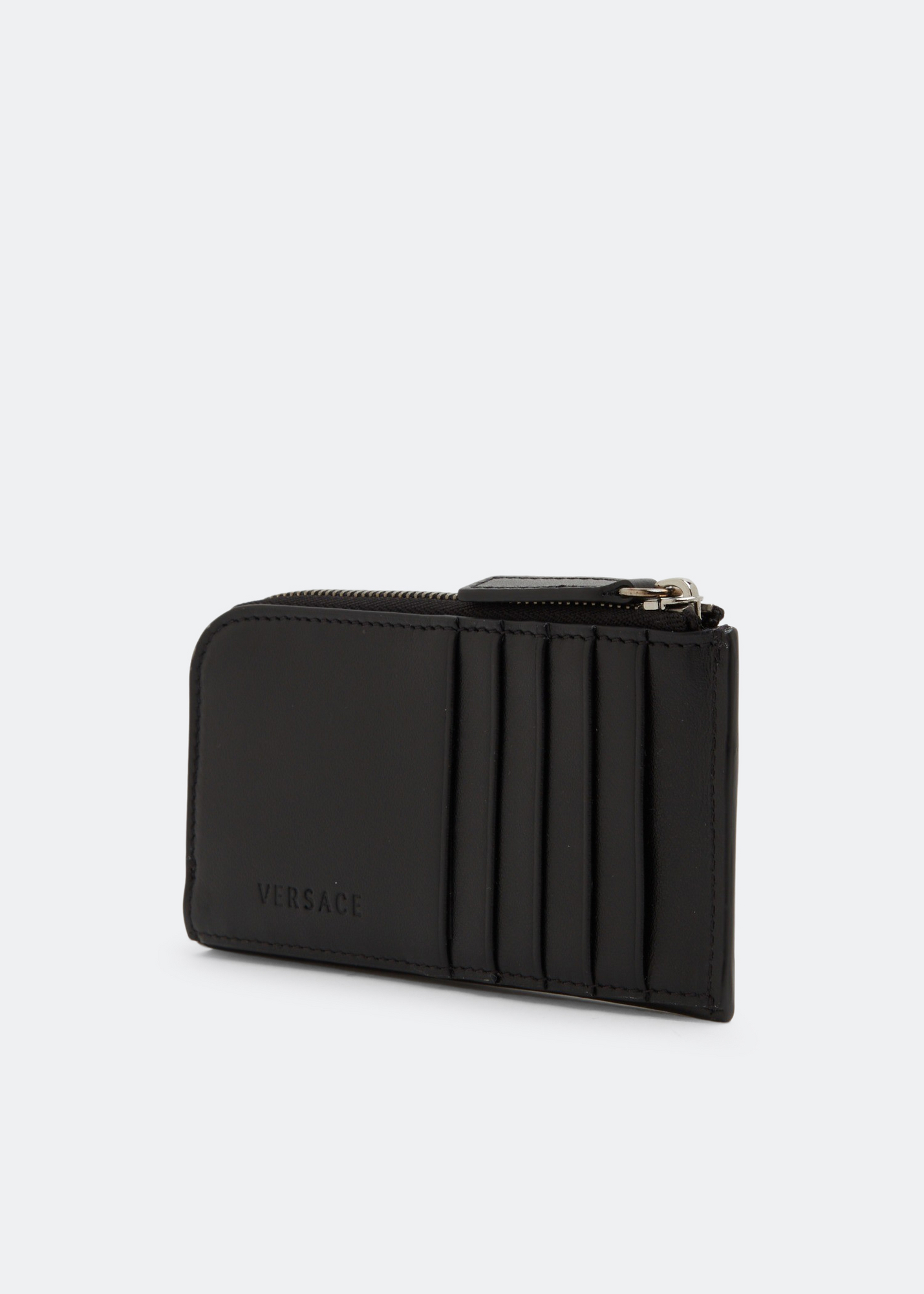 

Medusa stud leather cardholder, Black