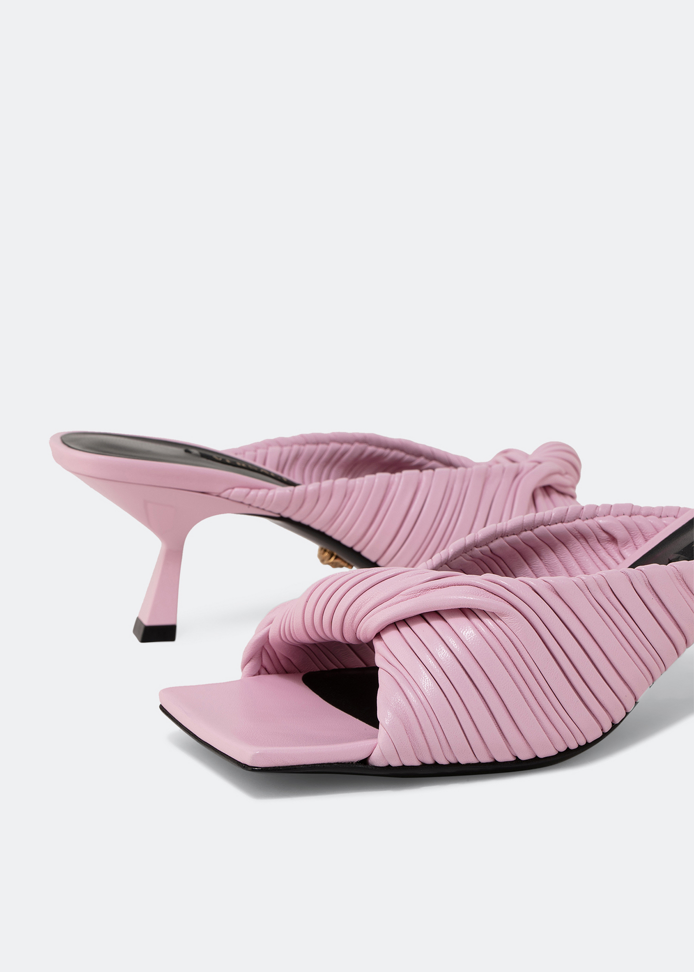 

Plissé mules, Pink