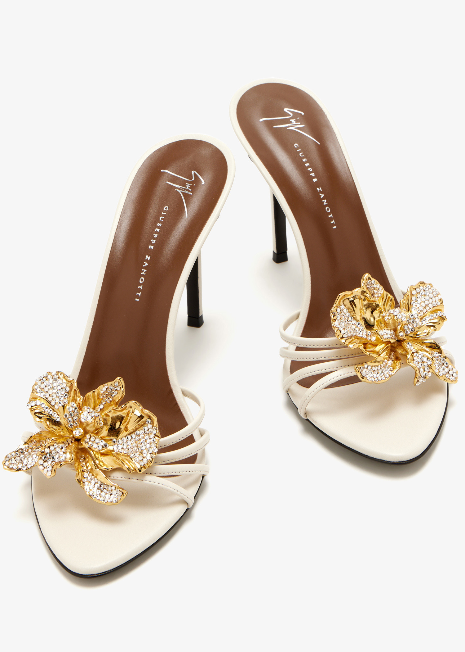 

Clandestino 90 embellished mules, White