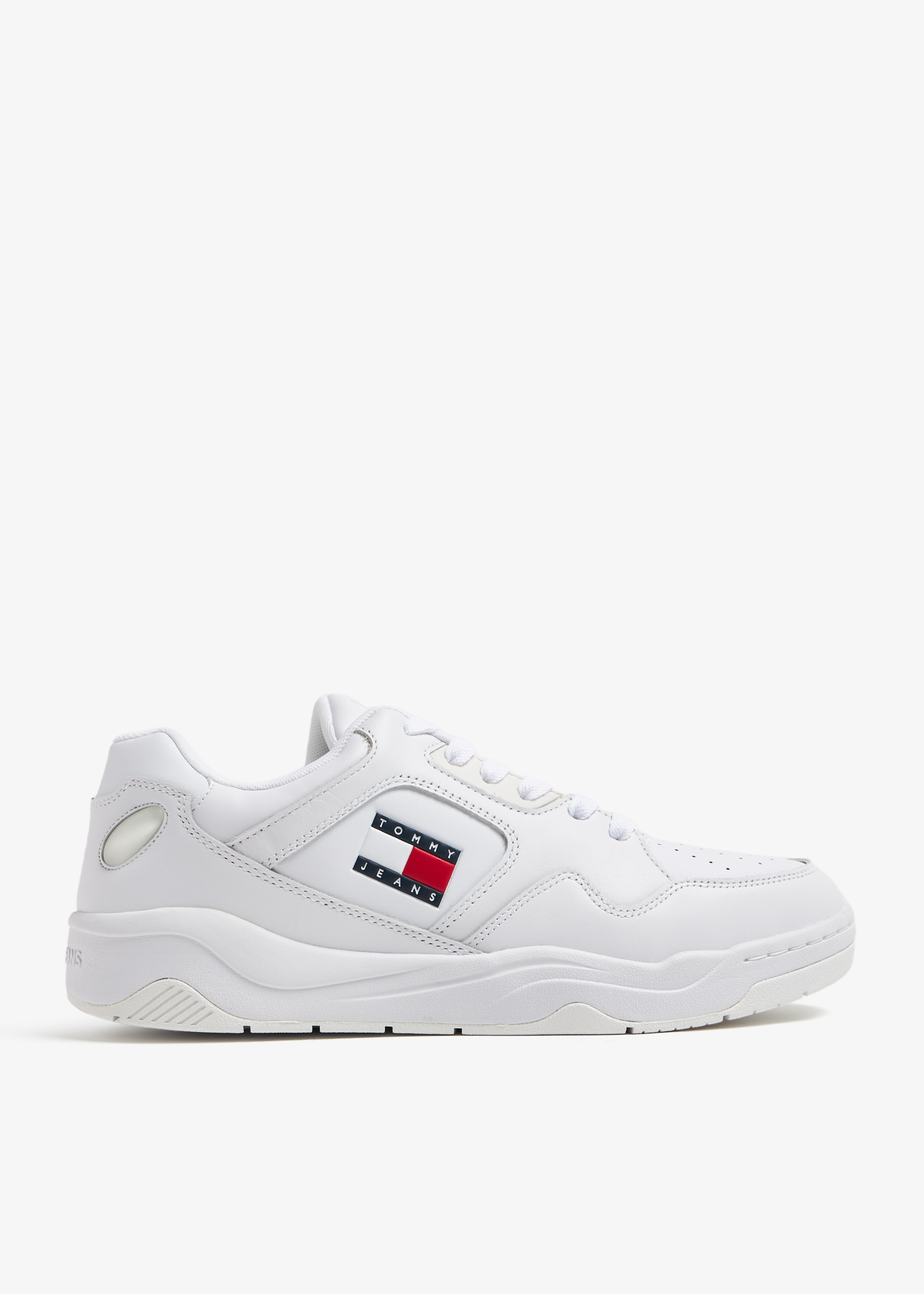 

Leather panel sneakers, White