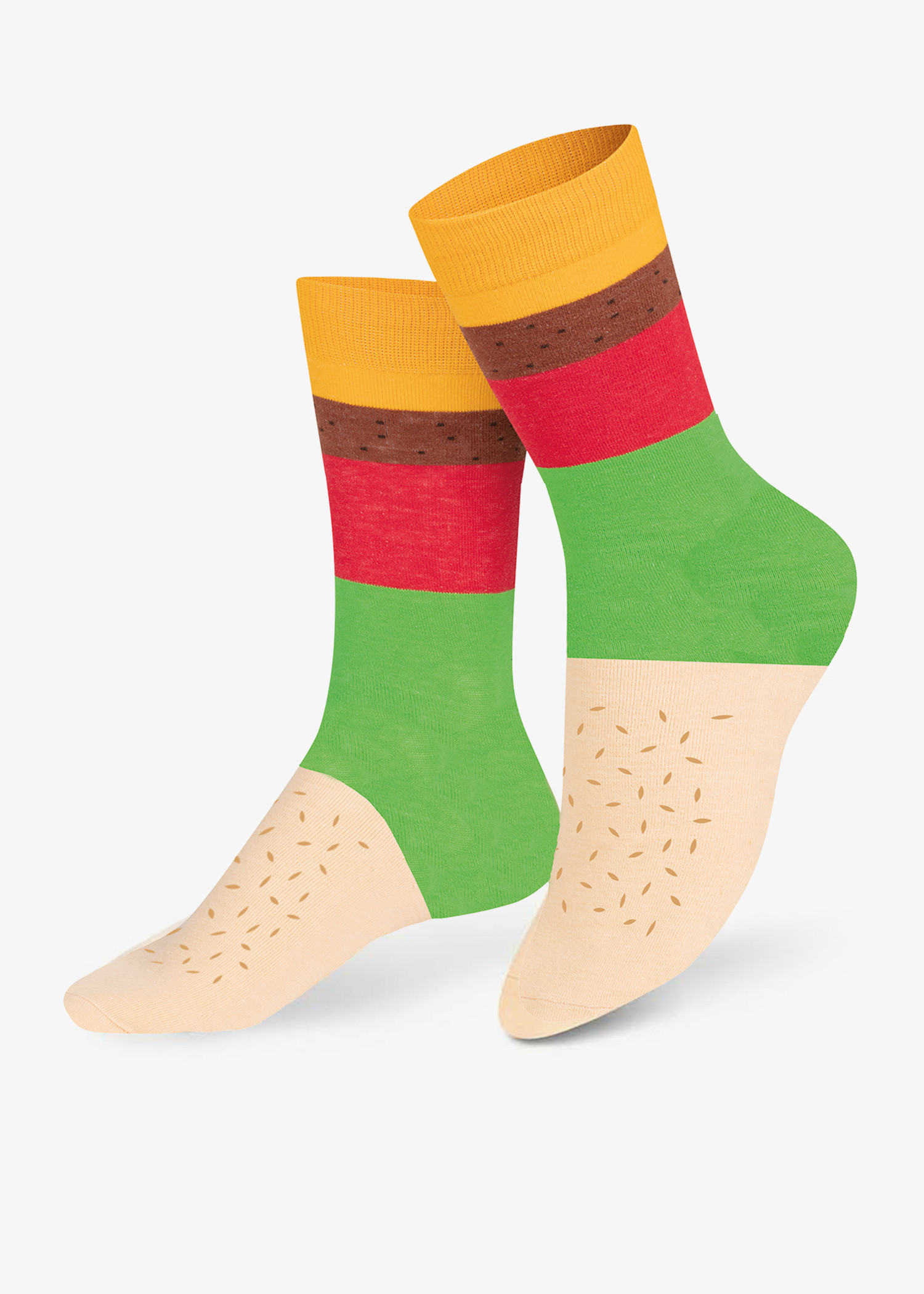 

Cheeseburger socks, Multicolored