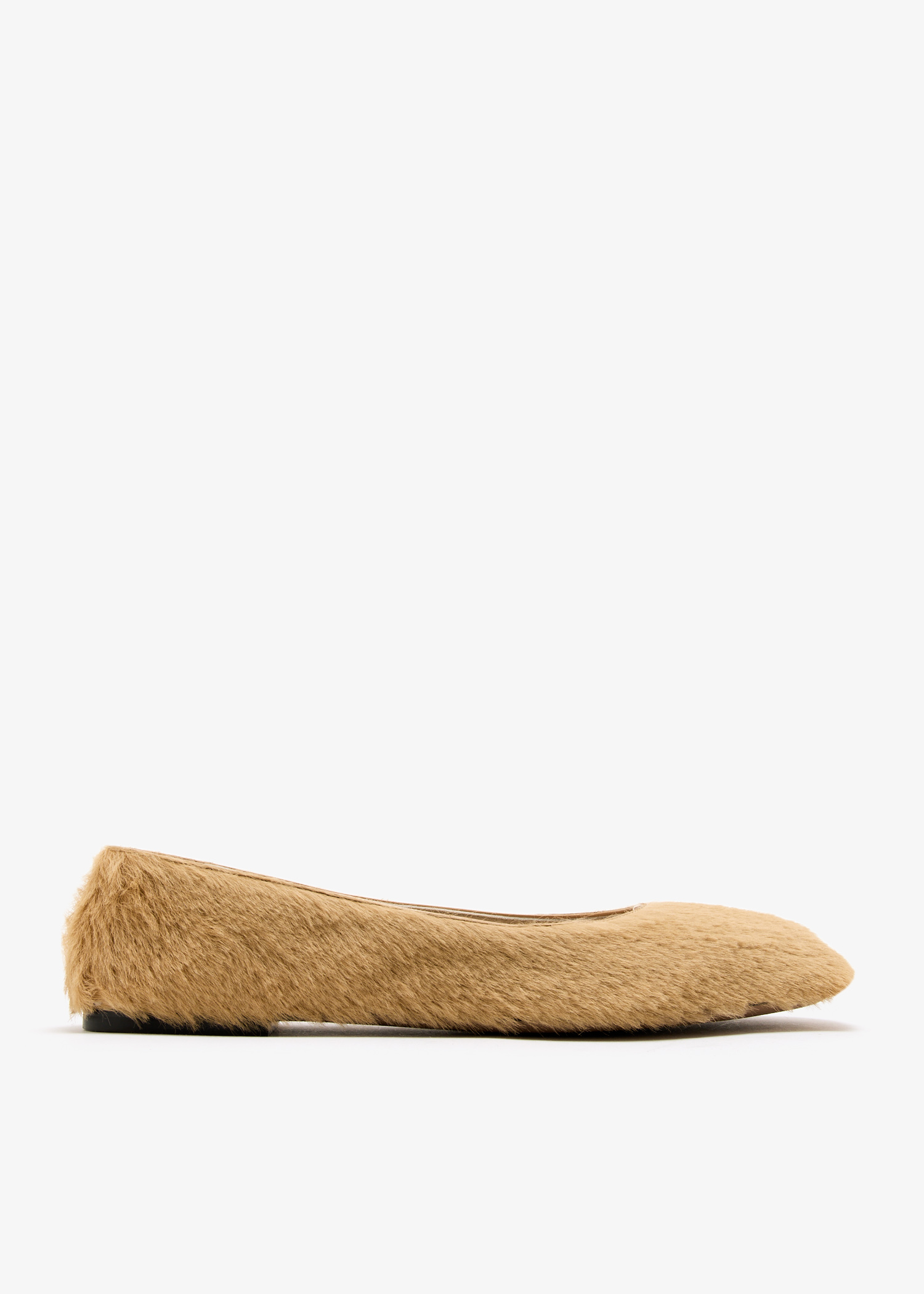 

Square ballet flats, Beige