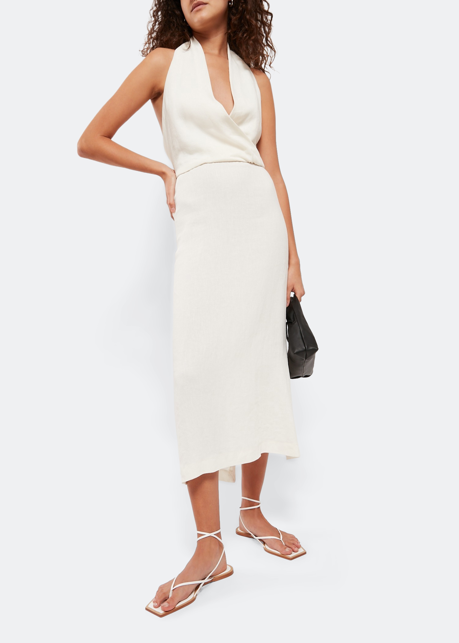 

Slingshot wrap flat sandals, White