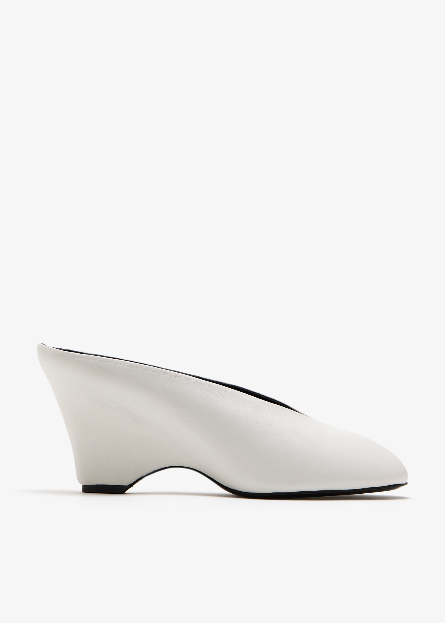 

Cloak wedge mules, White