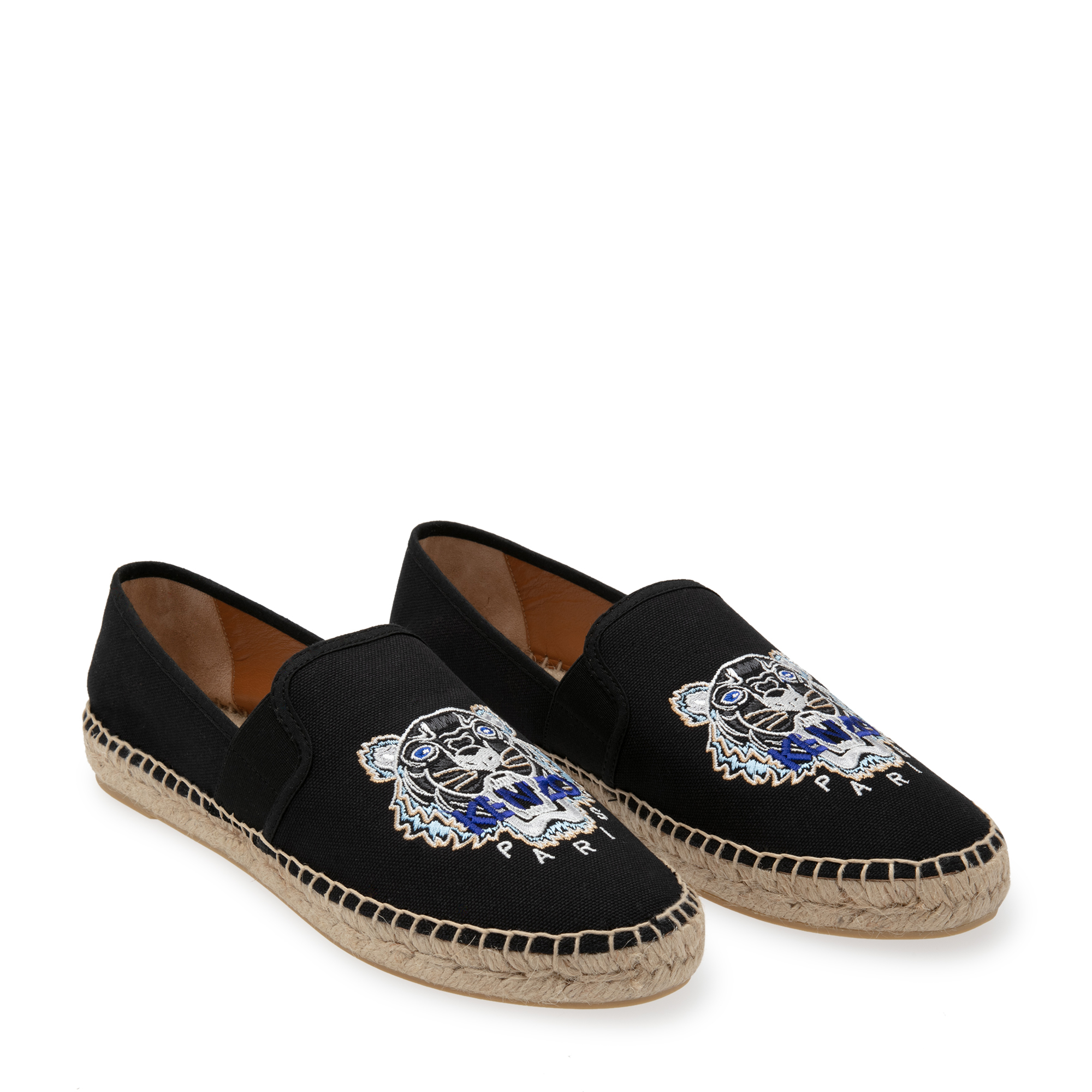

Tiger canvas espadrilles, Black