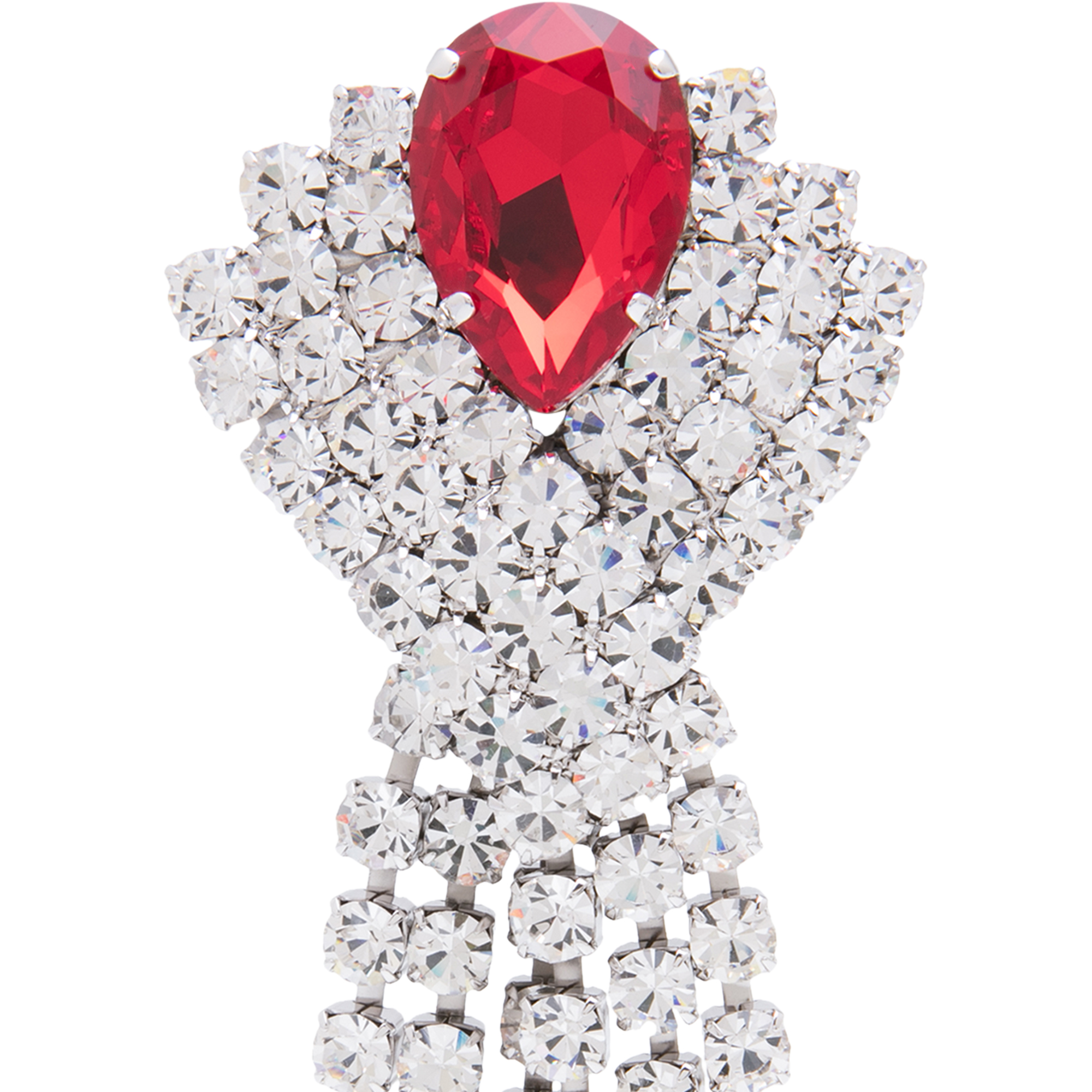 

Embellished clip-on earrings, Red