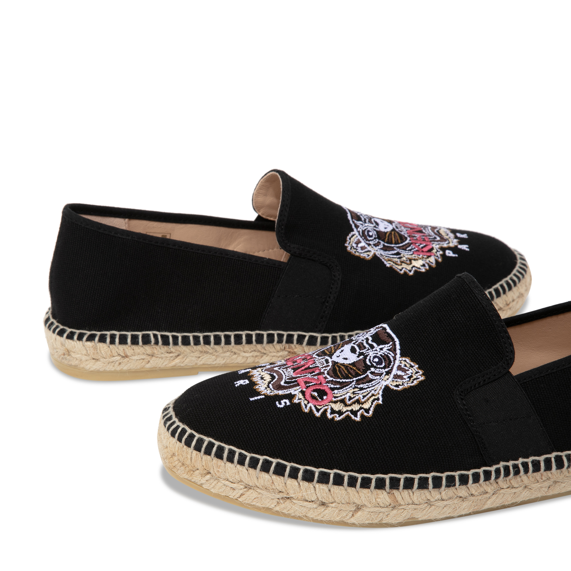 

Tiger elasticated espadrilles, Black