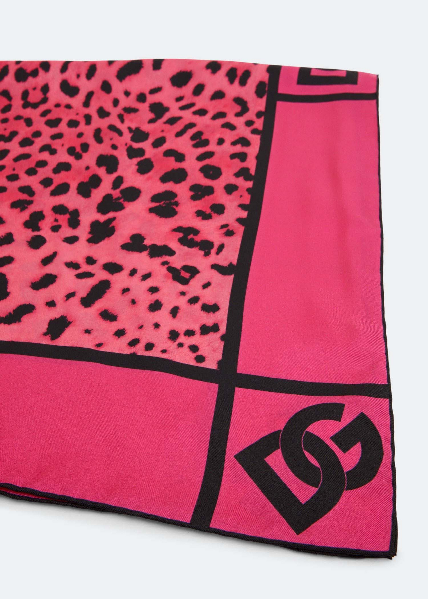 

Leopard-print twill scarf, Pink
