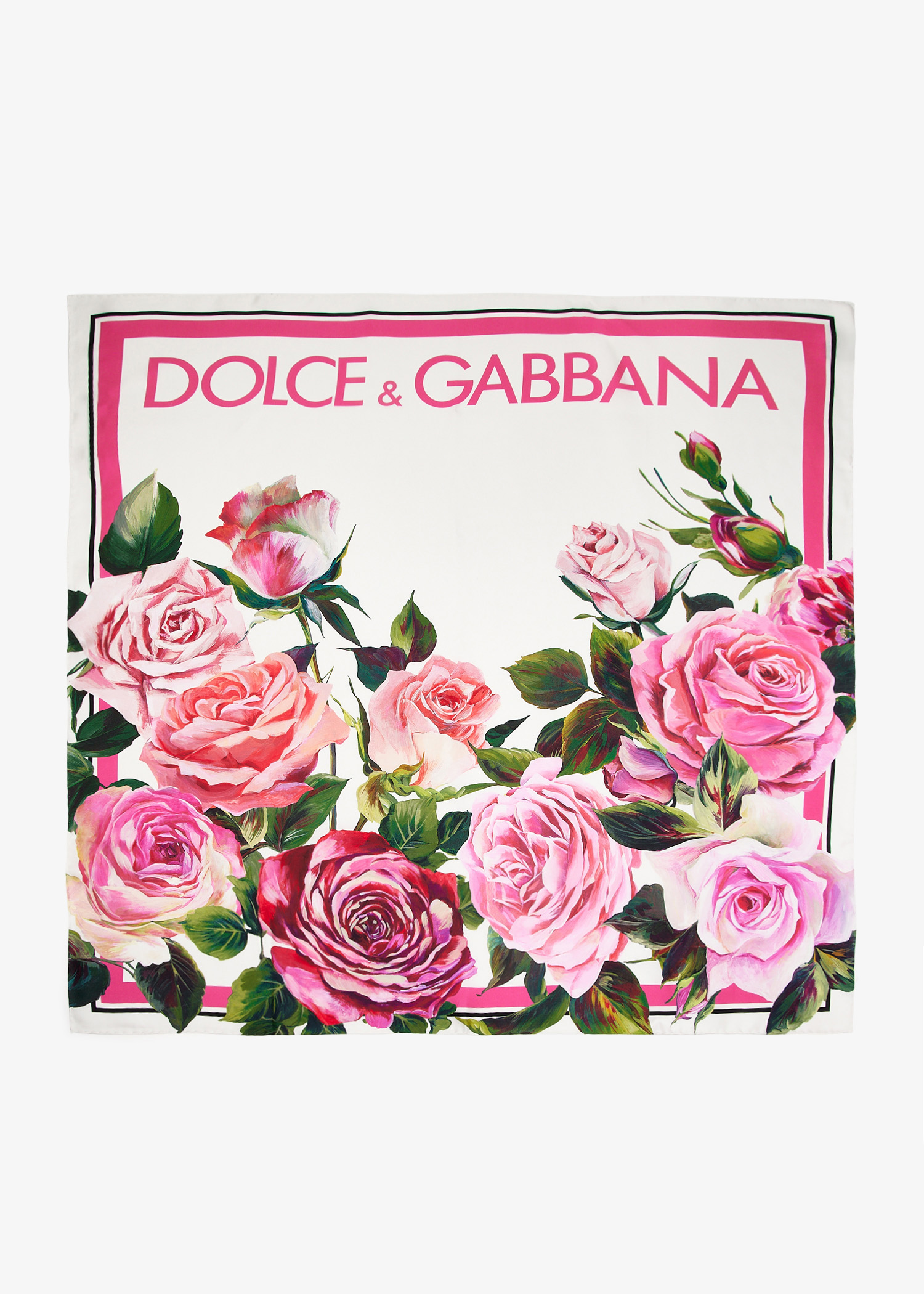 

Rose-print silk twill foulard, Printed