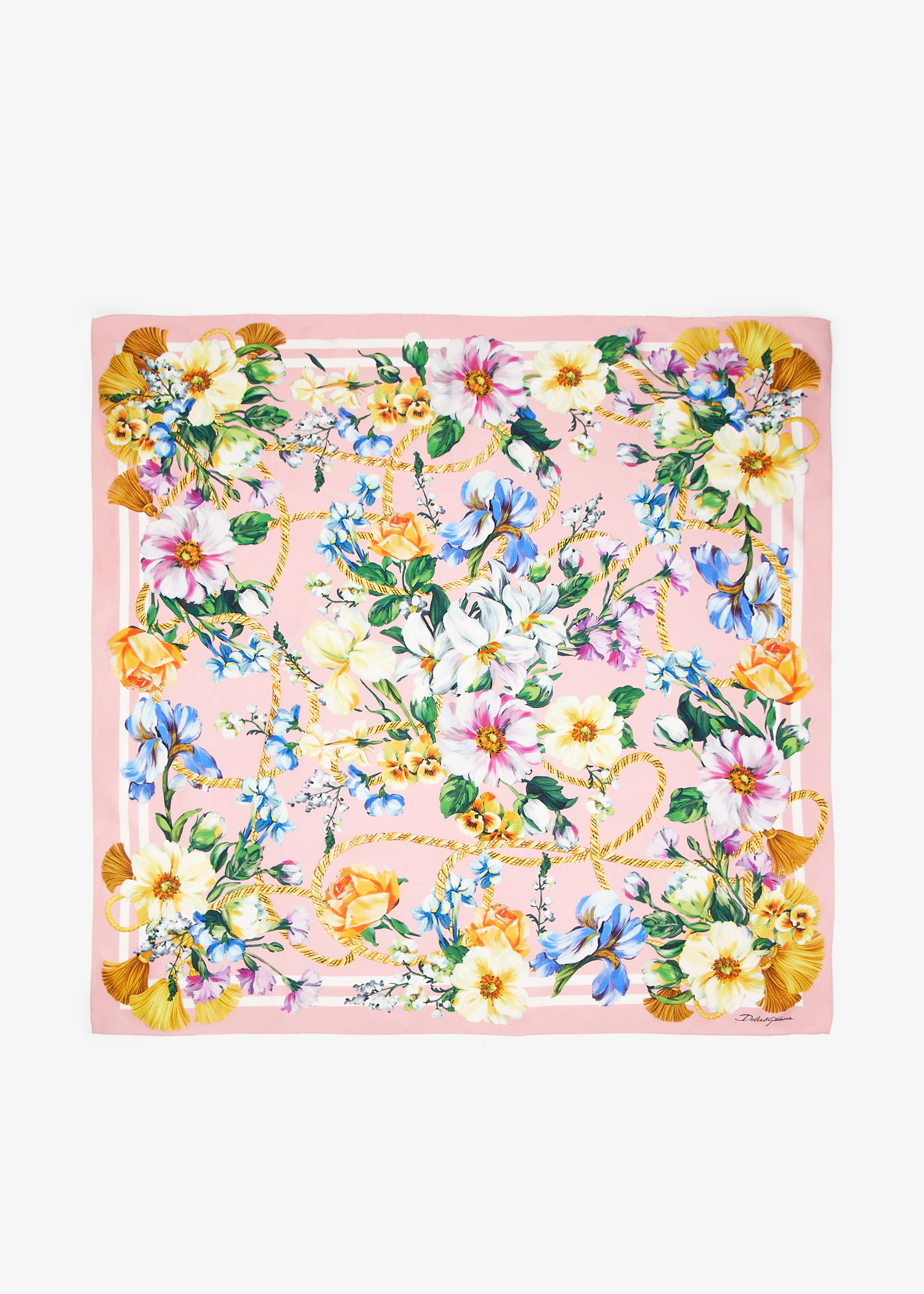 

Floral-print silk twill foulard, Printed