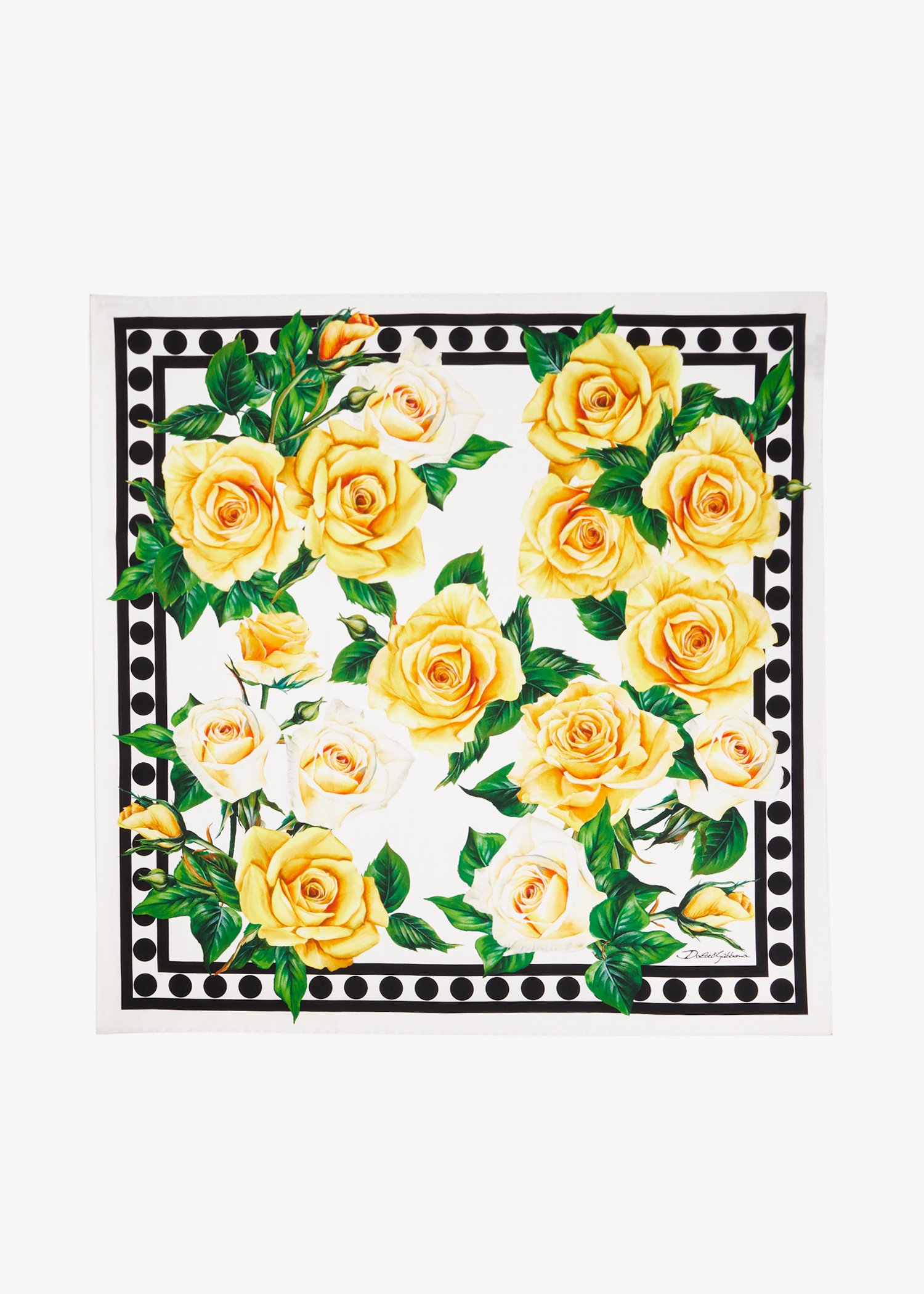 

Rose-print square silk scarf, Prints