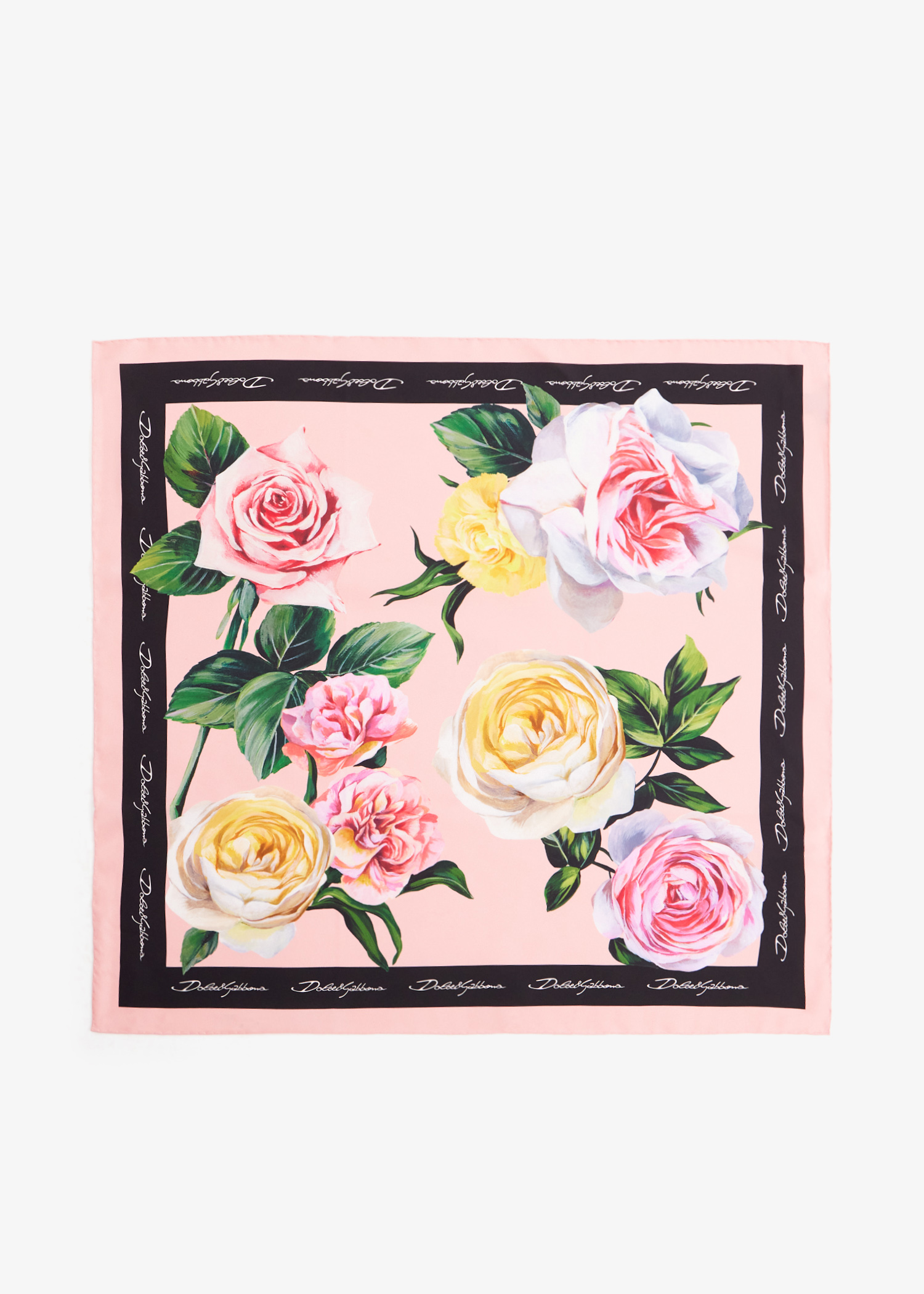 

Rose and peony-print silk twill foulard, Printed
