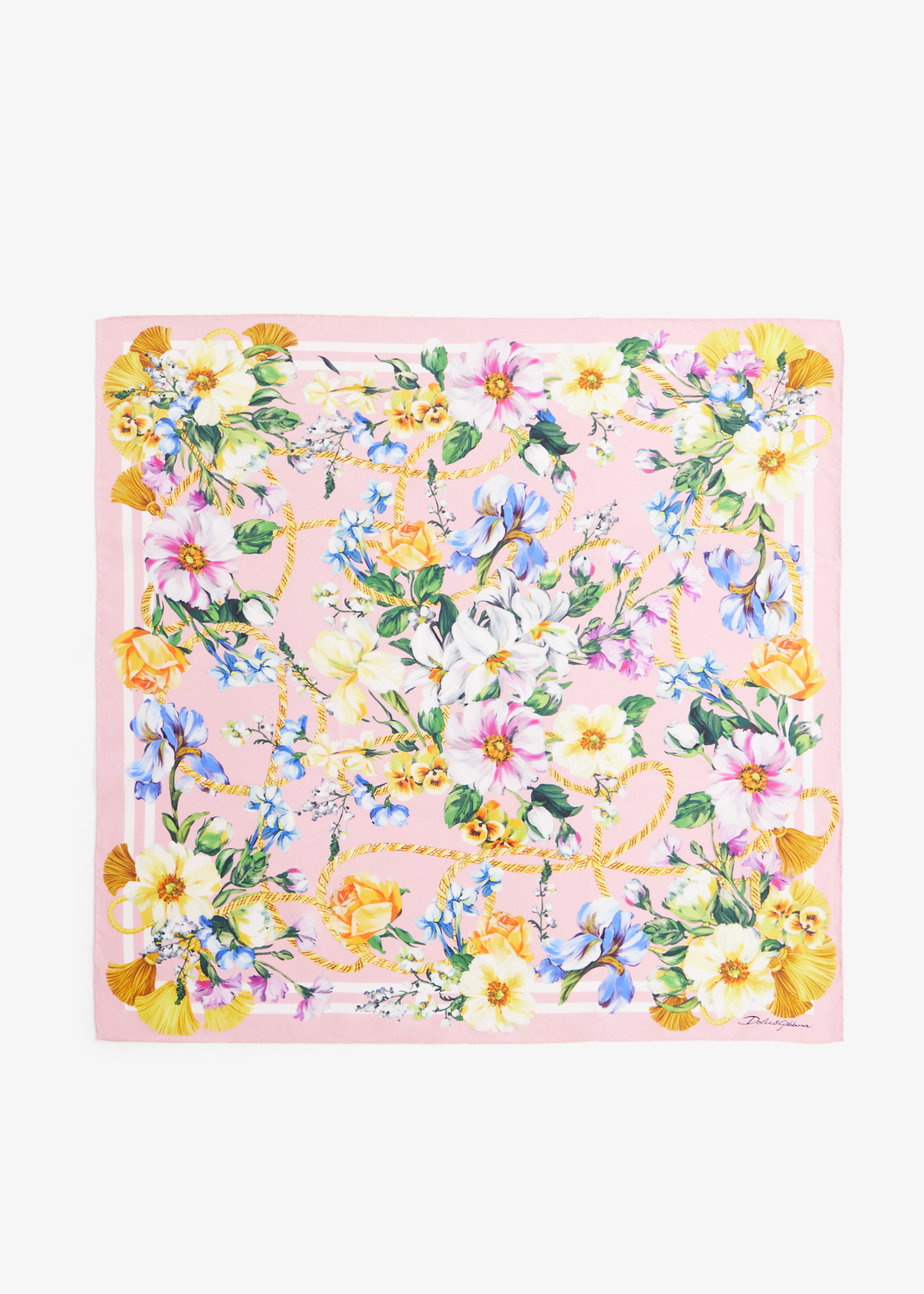 

Floral-print silk twill foulard, Printed