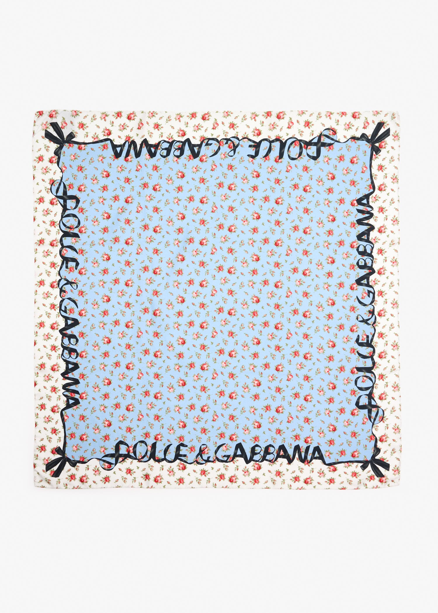 

Rose print silk twill scarf, Multicolored