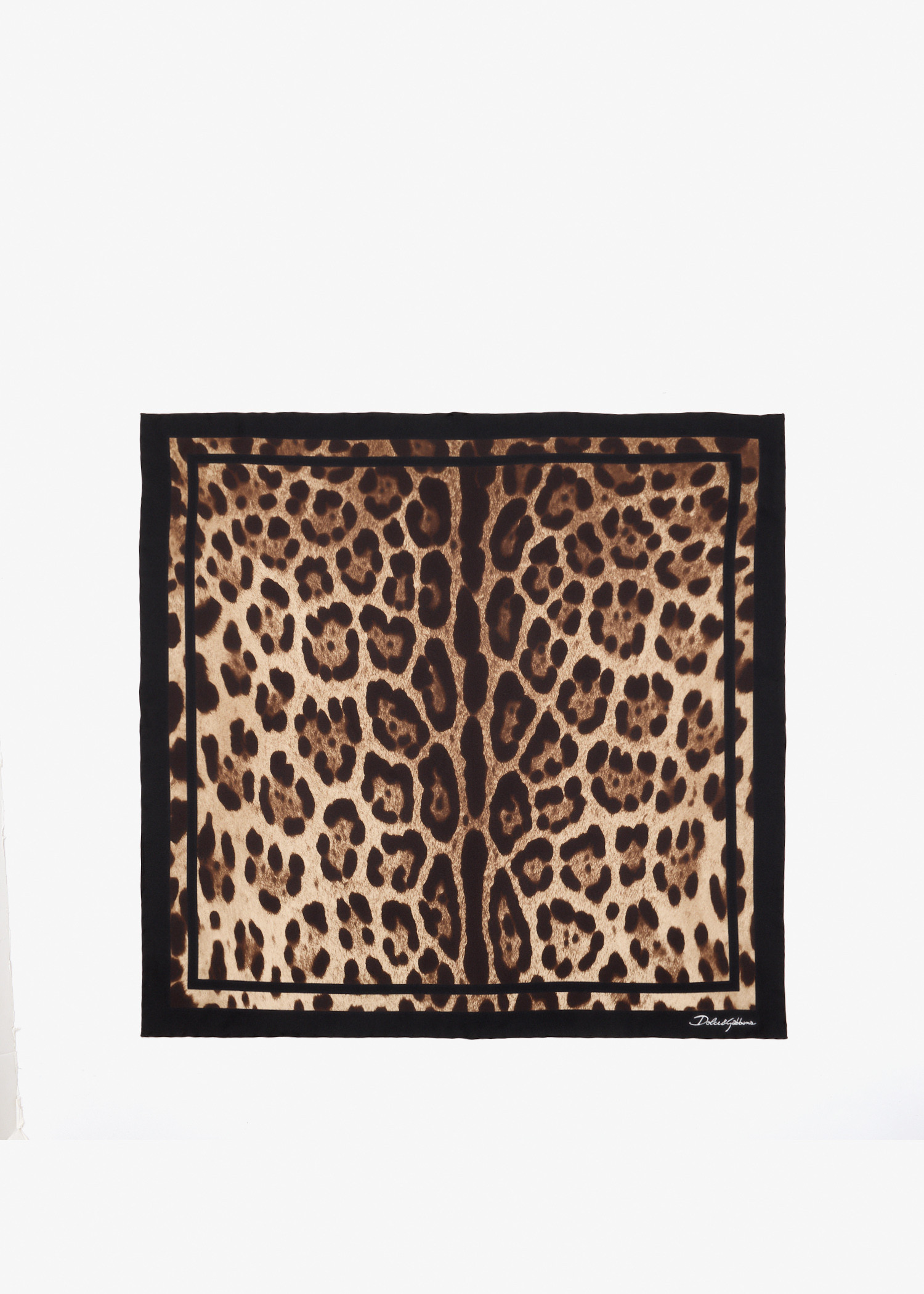 

Leopard-print silk twill scarf, Animal printed