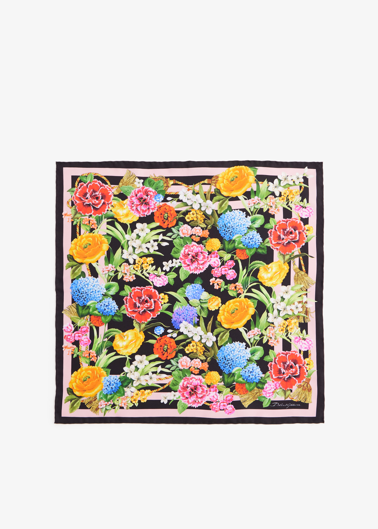 

Floral-print silk twill foulard, Printed