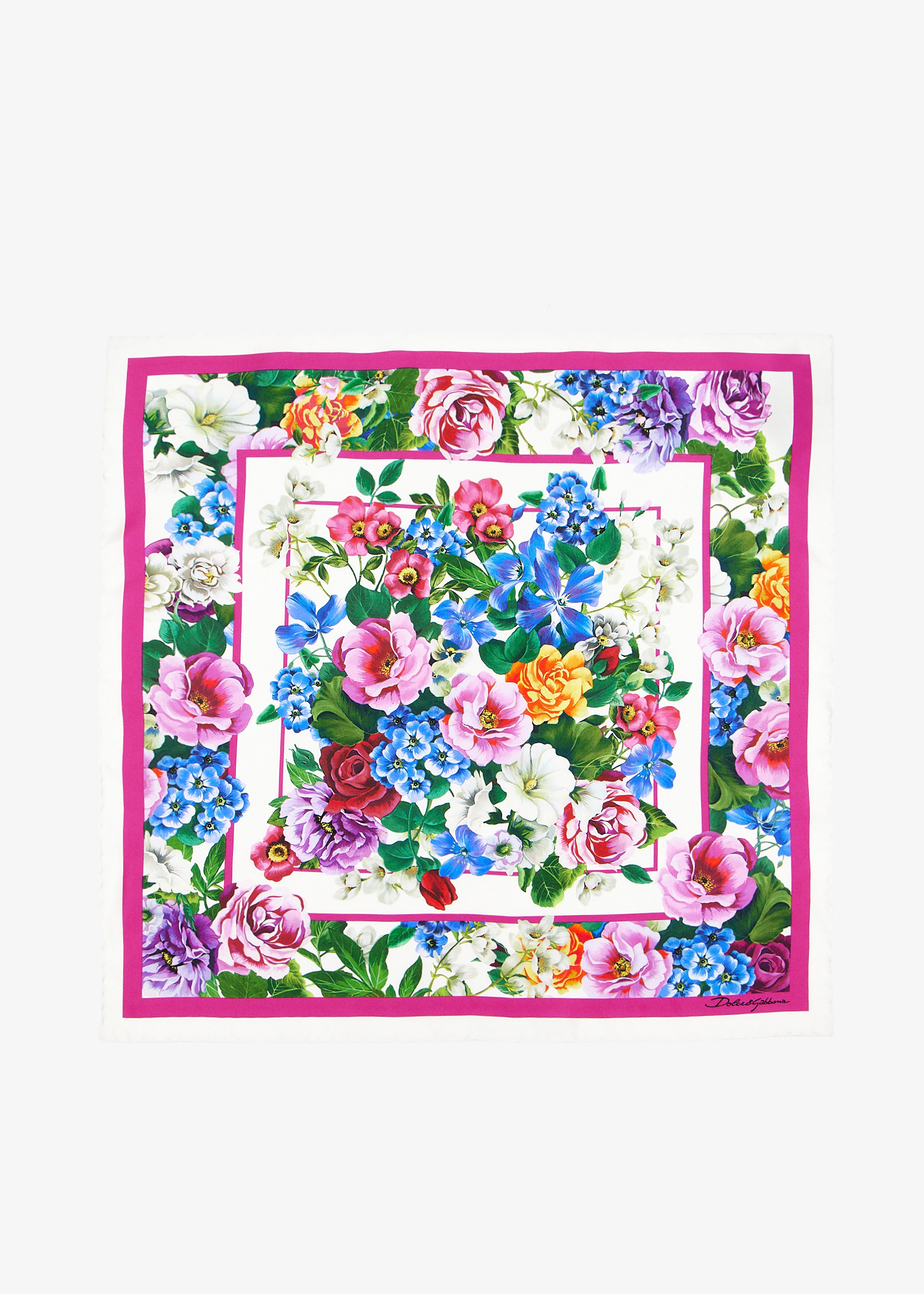 

Floral-print silk twill foulard, Printed