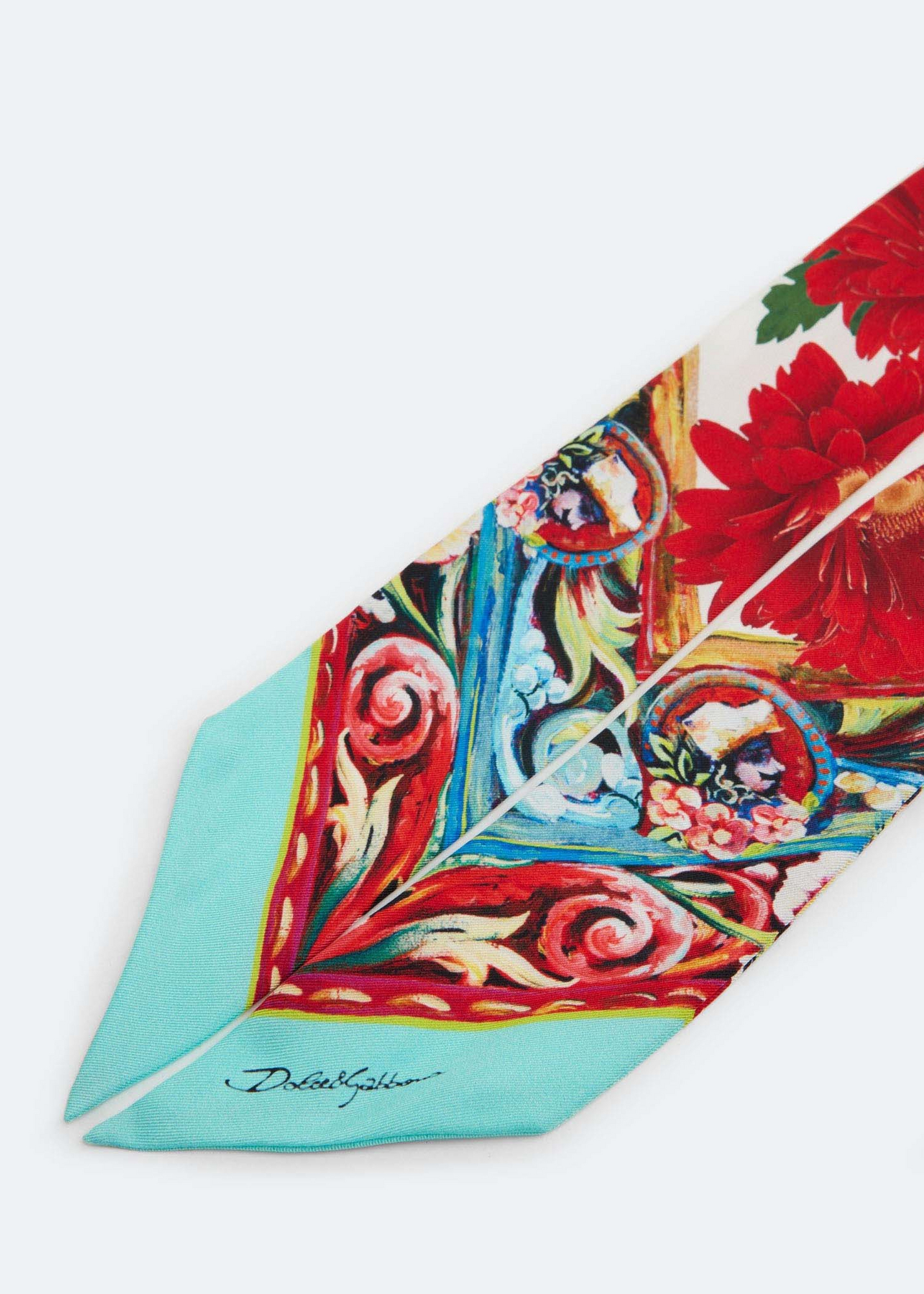 

Gerbera-print twill headscarf, Multi-coloured