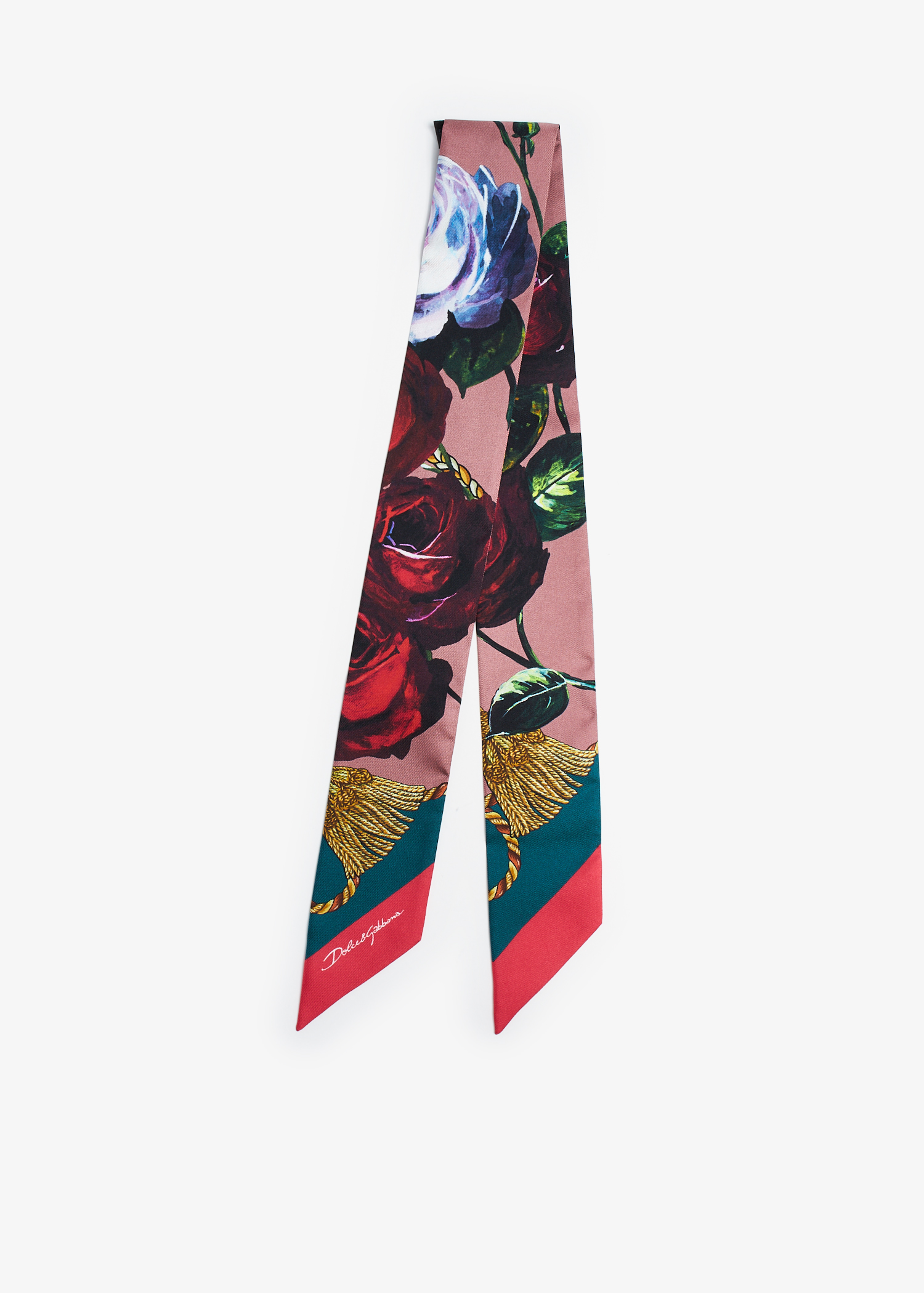 

Vintage rose-print twill headscarf, Prints