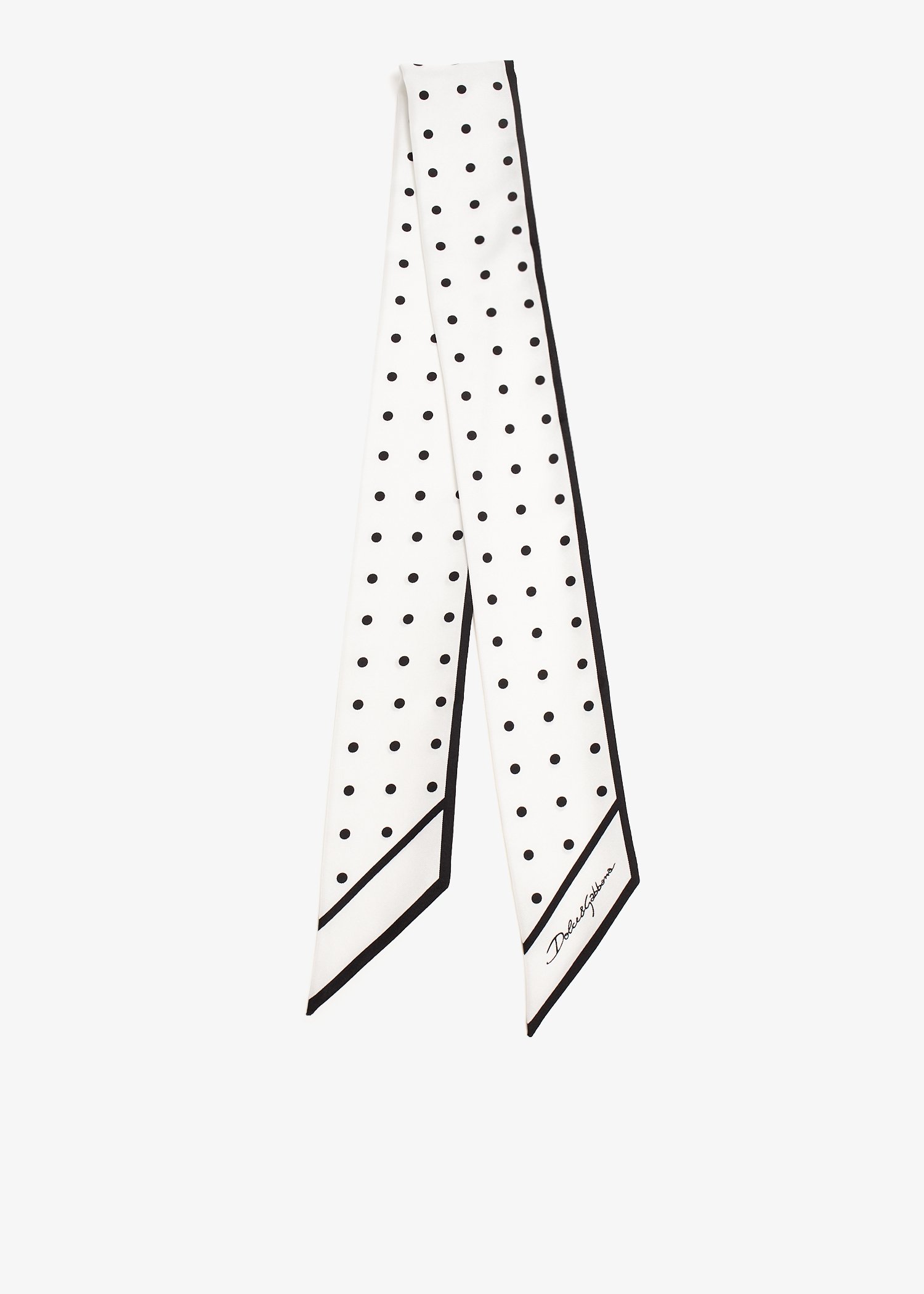 

Polka-dot twill headscarf, White