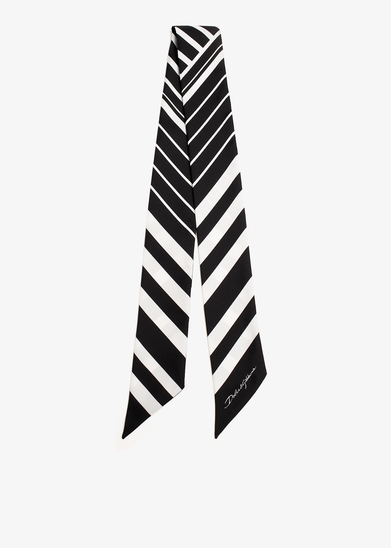 

Striped cotton headscarf, Black