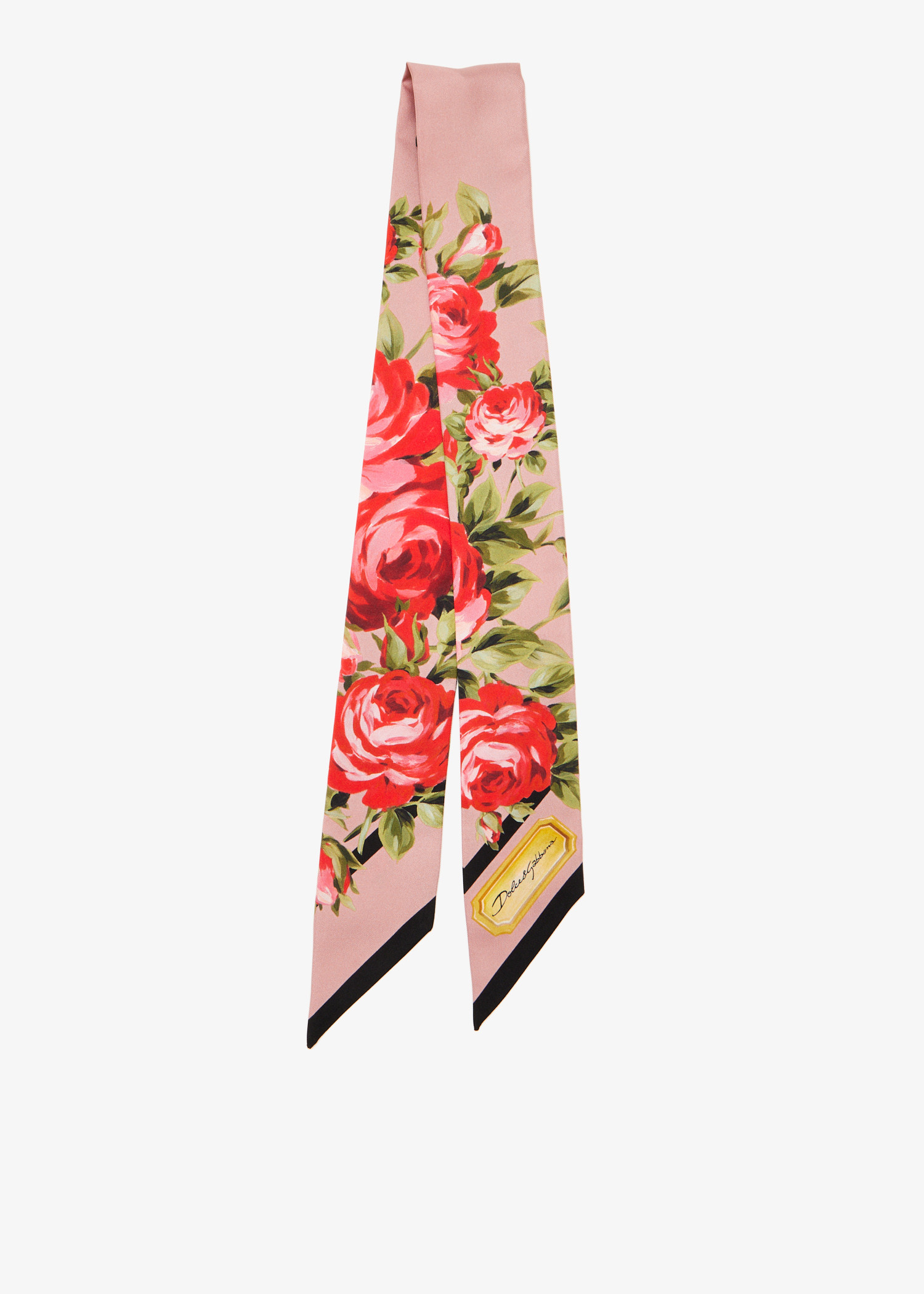 

Rose bouquet-print silk twill bandeau, Printed