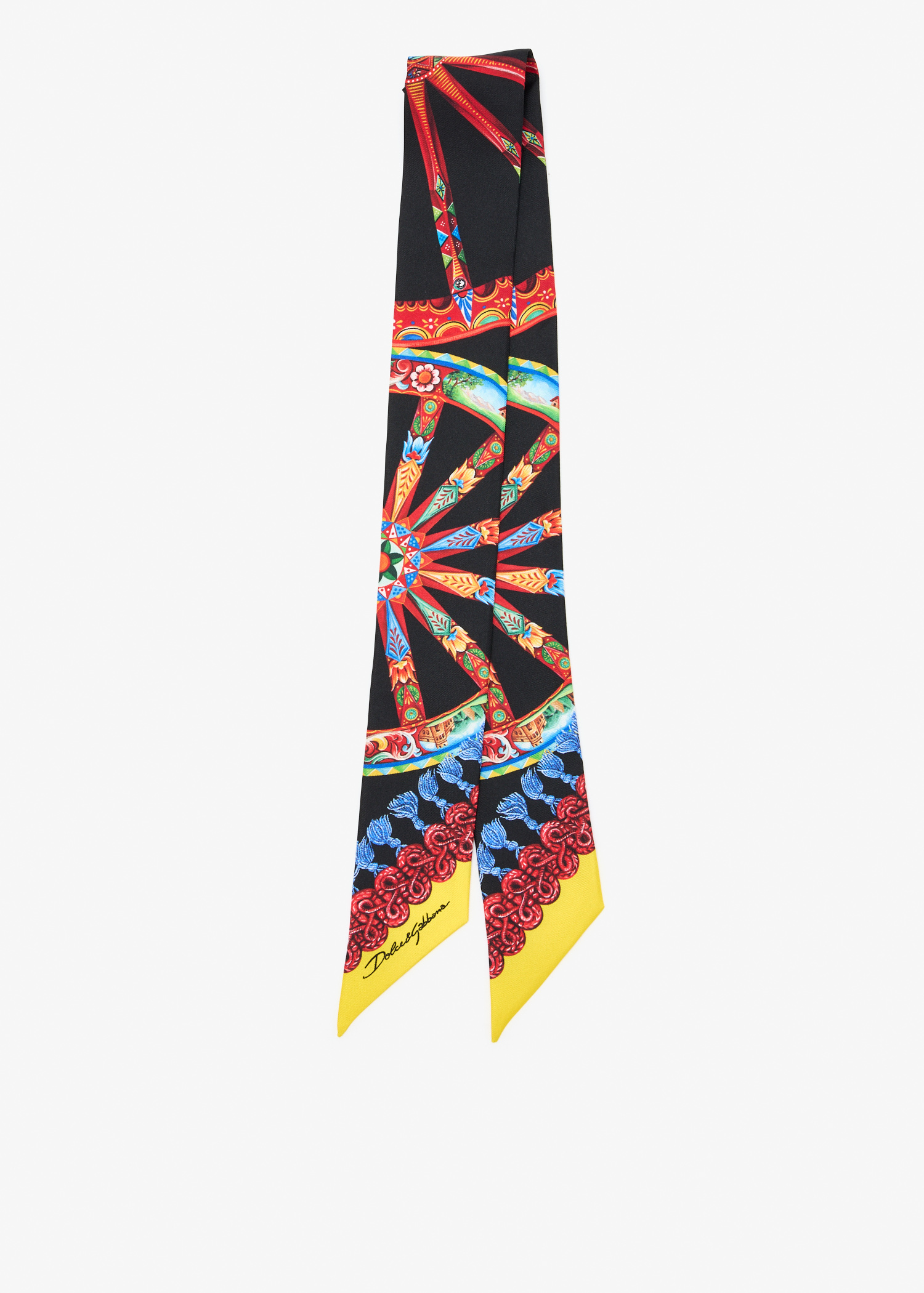 

Carretto-print silk twill bandeau, Multicolored