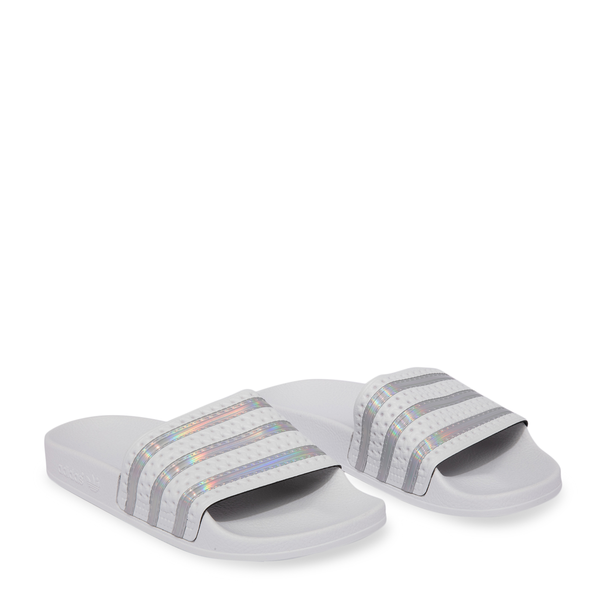 

Adilette slides, White