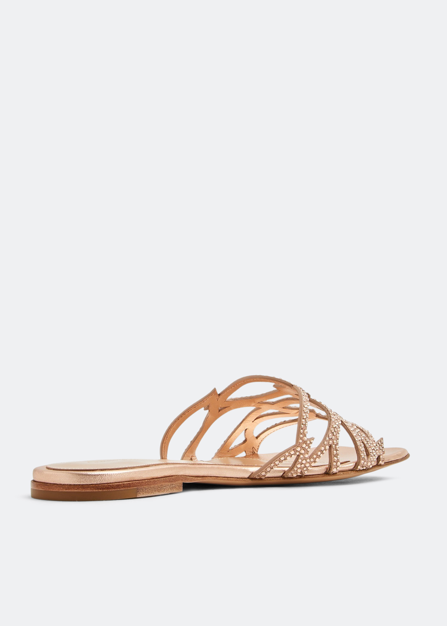 

Crystal Fleur flat sandals, Gold