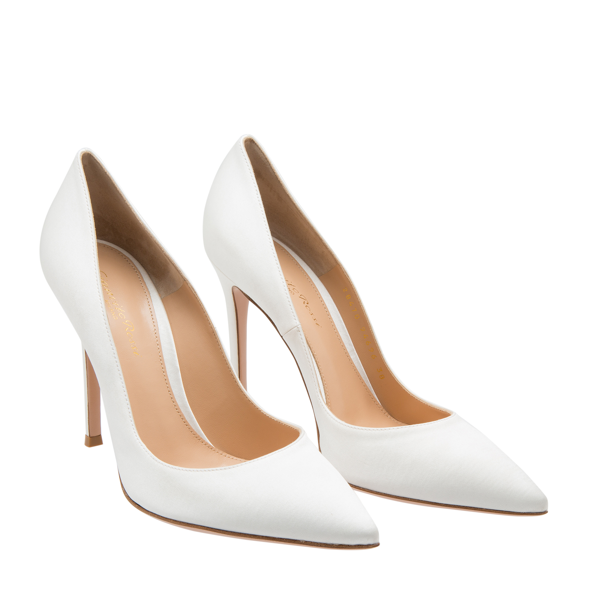 

Gianvito satin pumps, White
