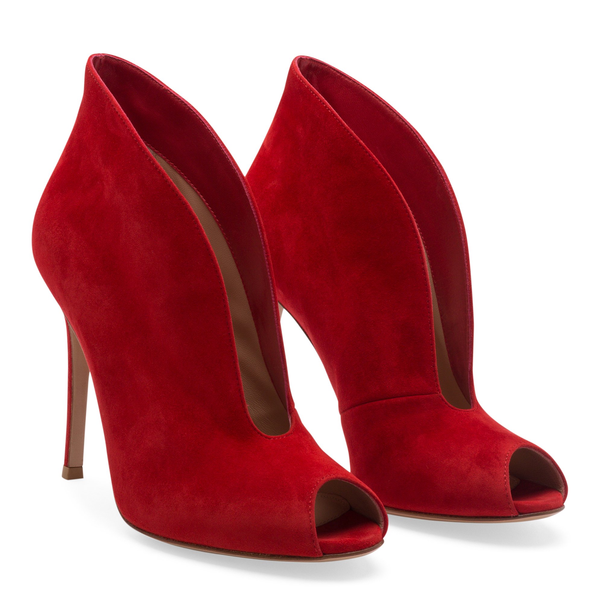 

Peep-toe booties, Red