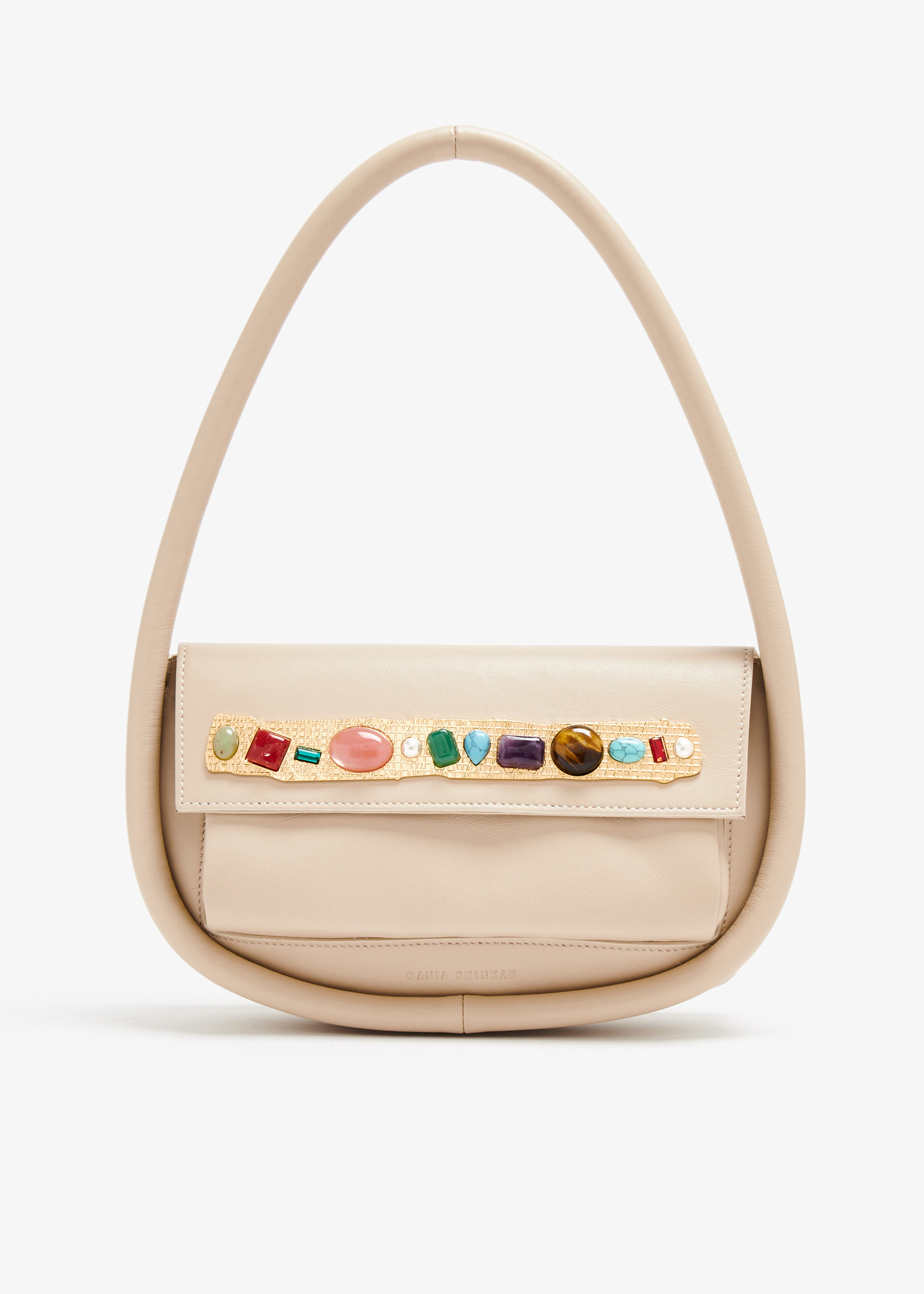 

Gaga gemstone embellished bag, Beige