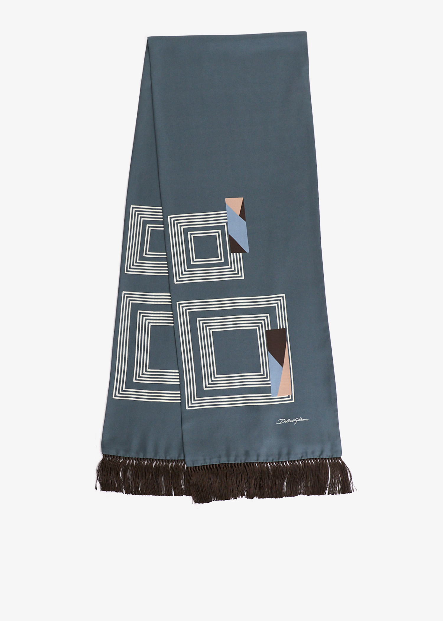

Vintage-print twill scarf, Printed