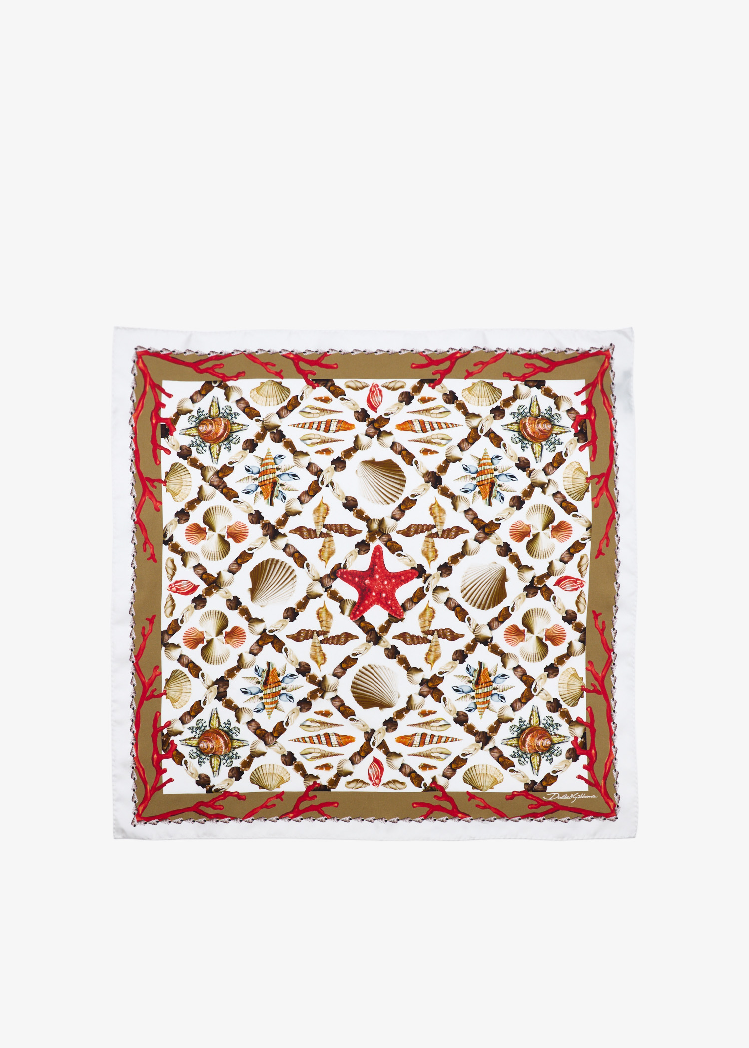 

Shell-print silk scarf, Printed