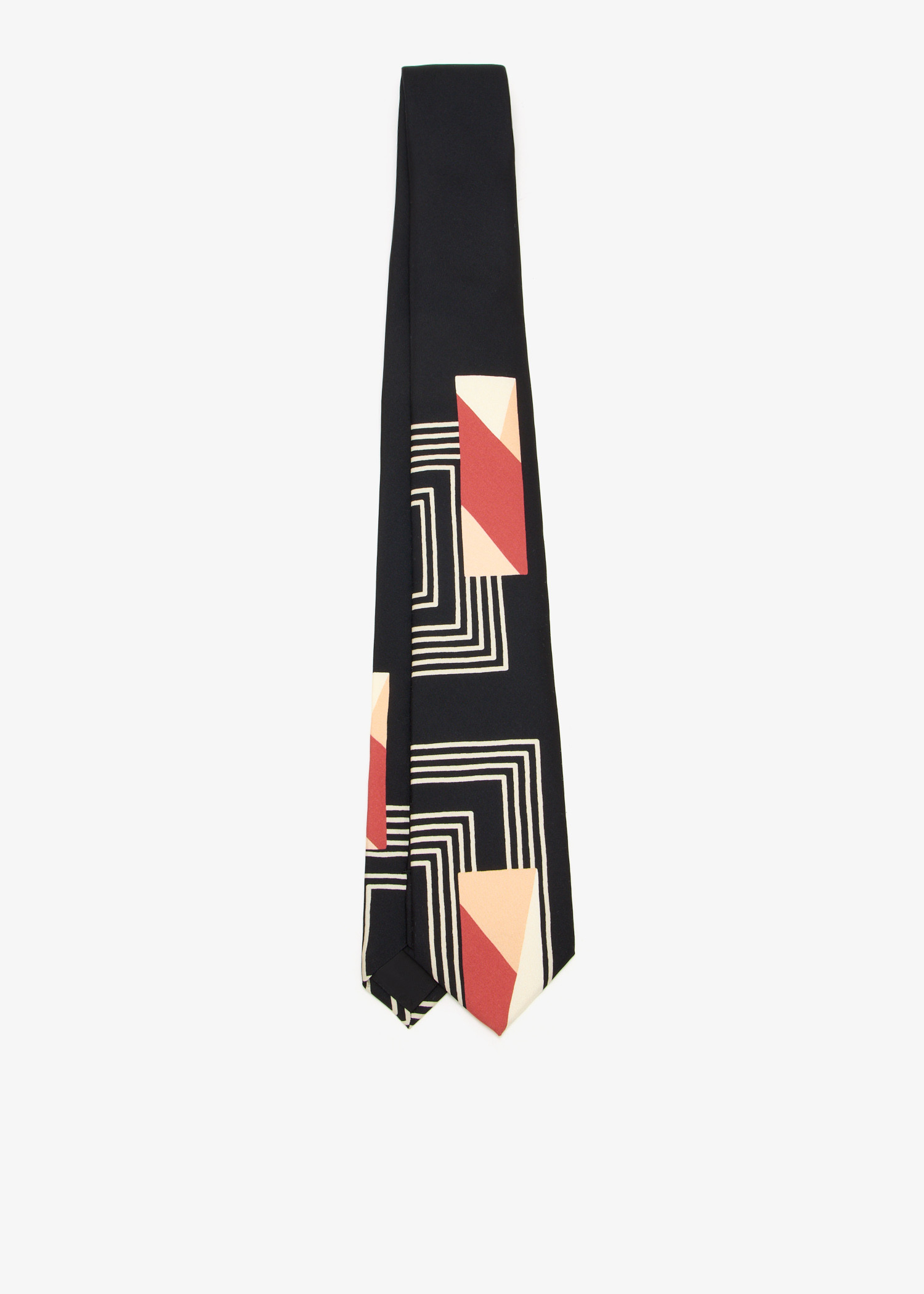 

Vintage-print silk twill tie, Printed
