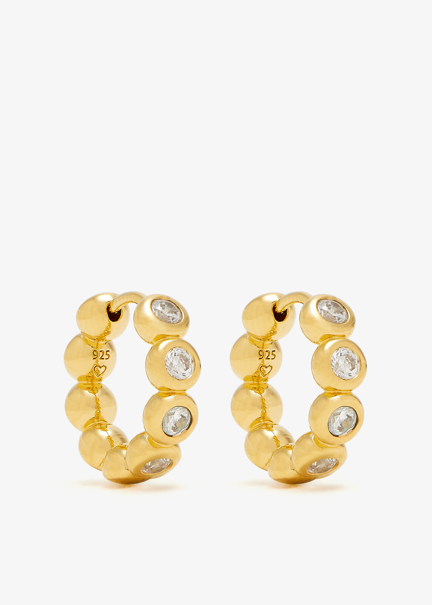

Tennis small hoop earrings, Gold