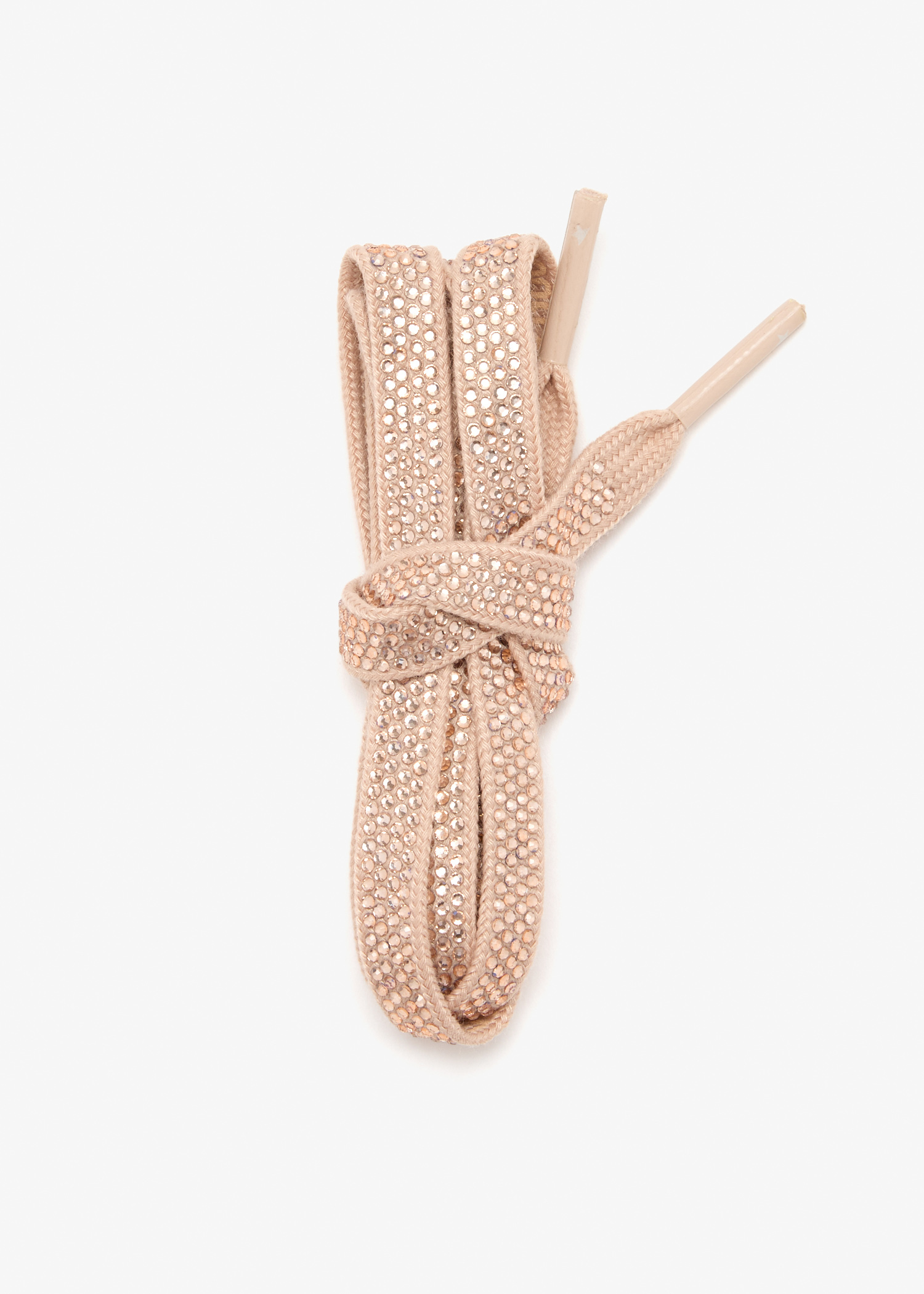 

Crystal-embellished cotton laces, Beige
