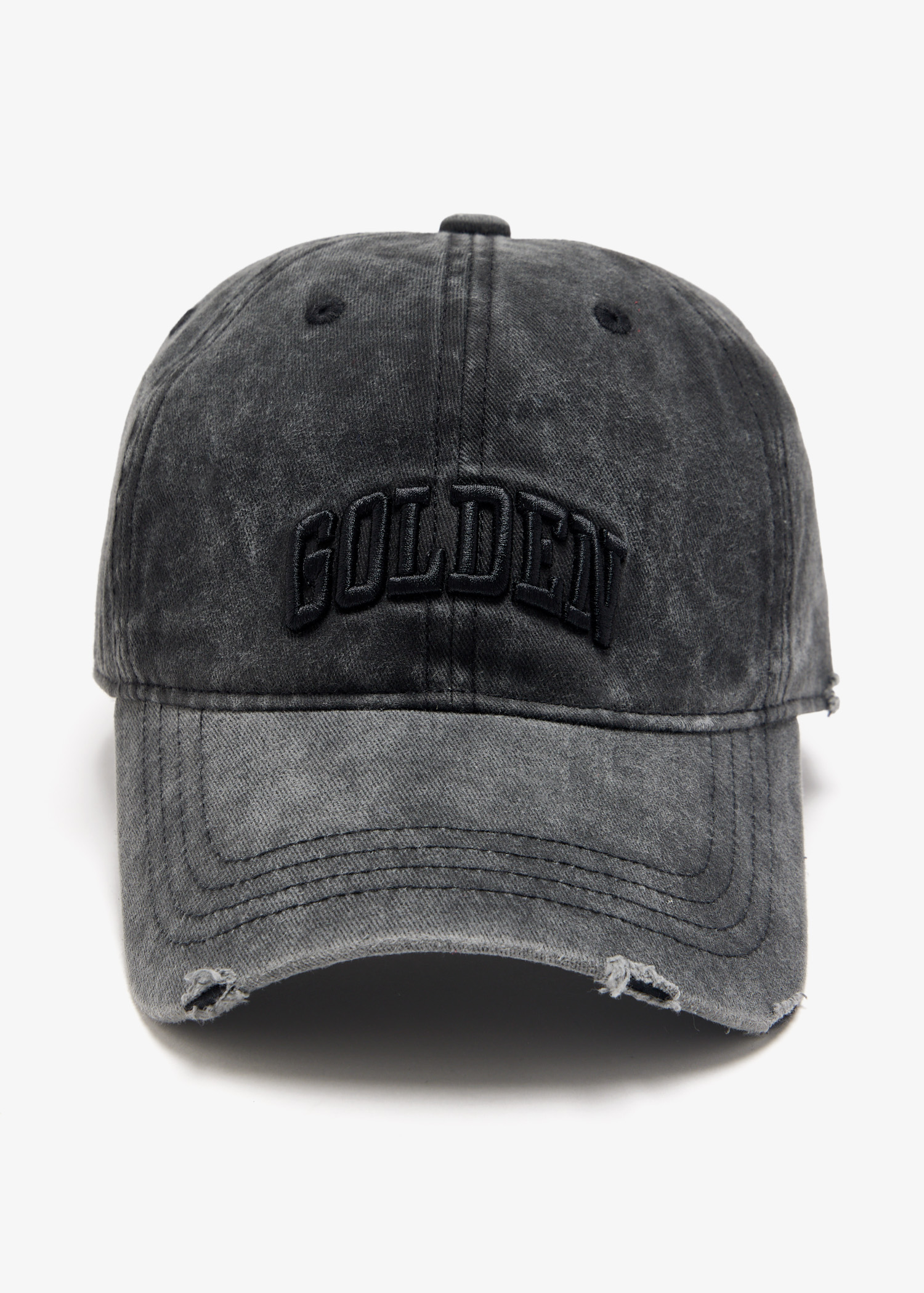 

Distressed embroidery baseball cap, Grey