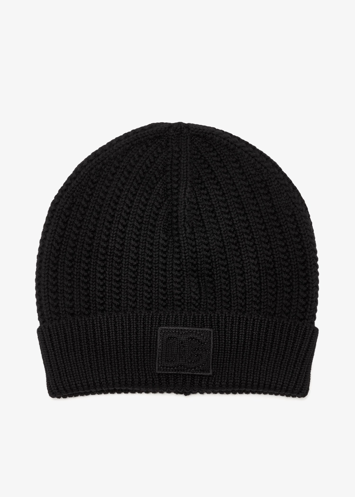 

Cable-knit beanie hat, Black