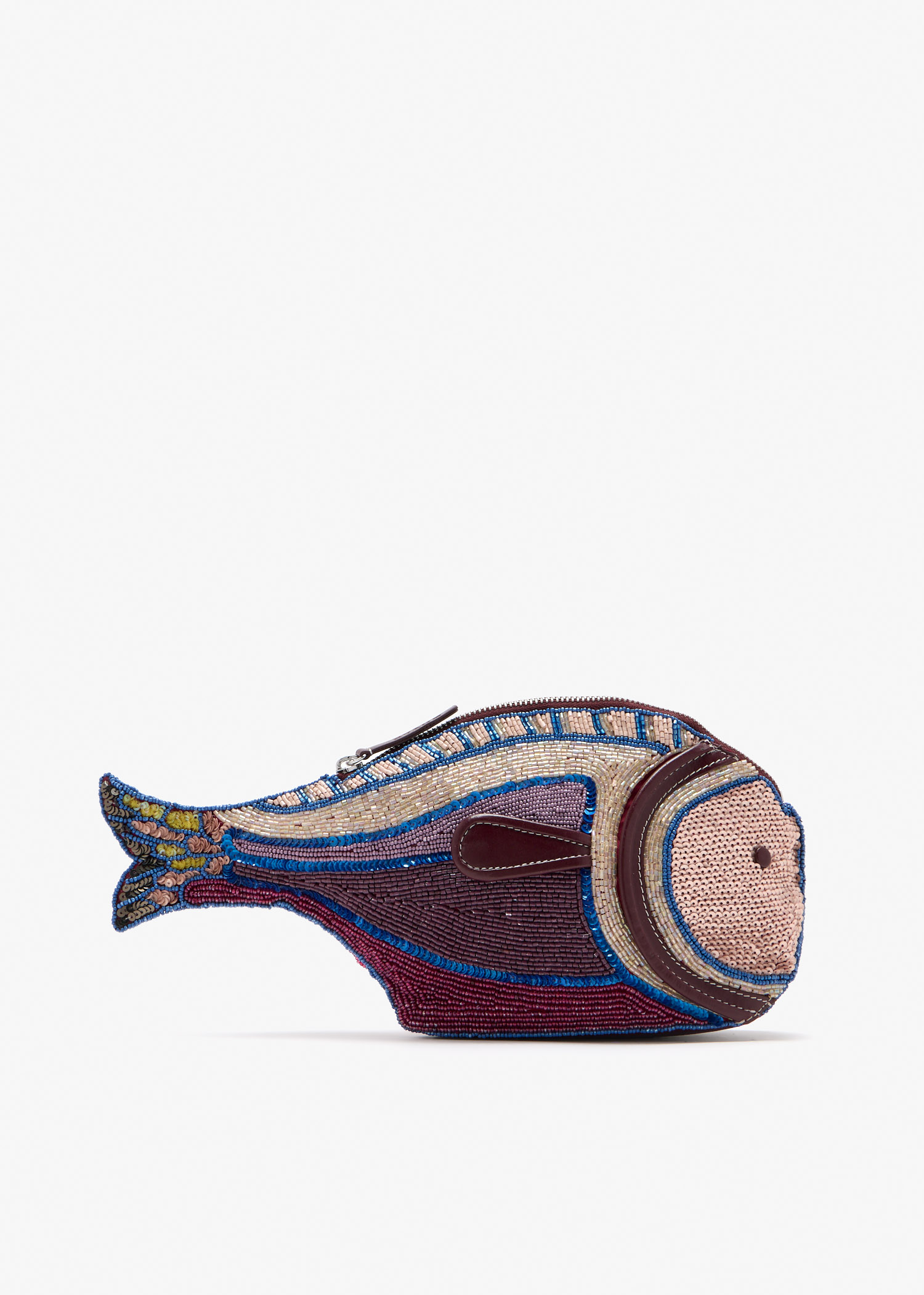 

Pesce beaded clutch, Purple