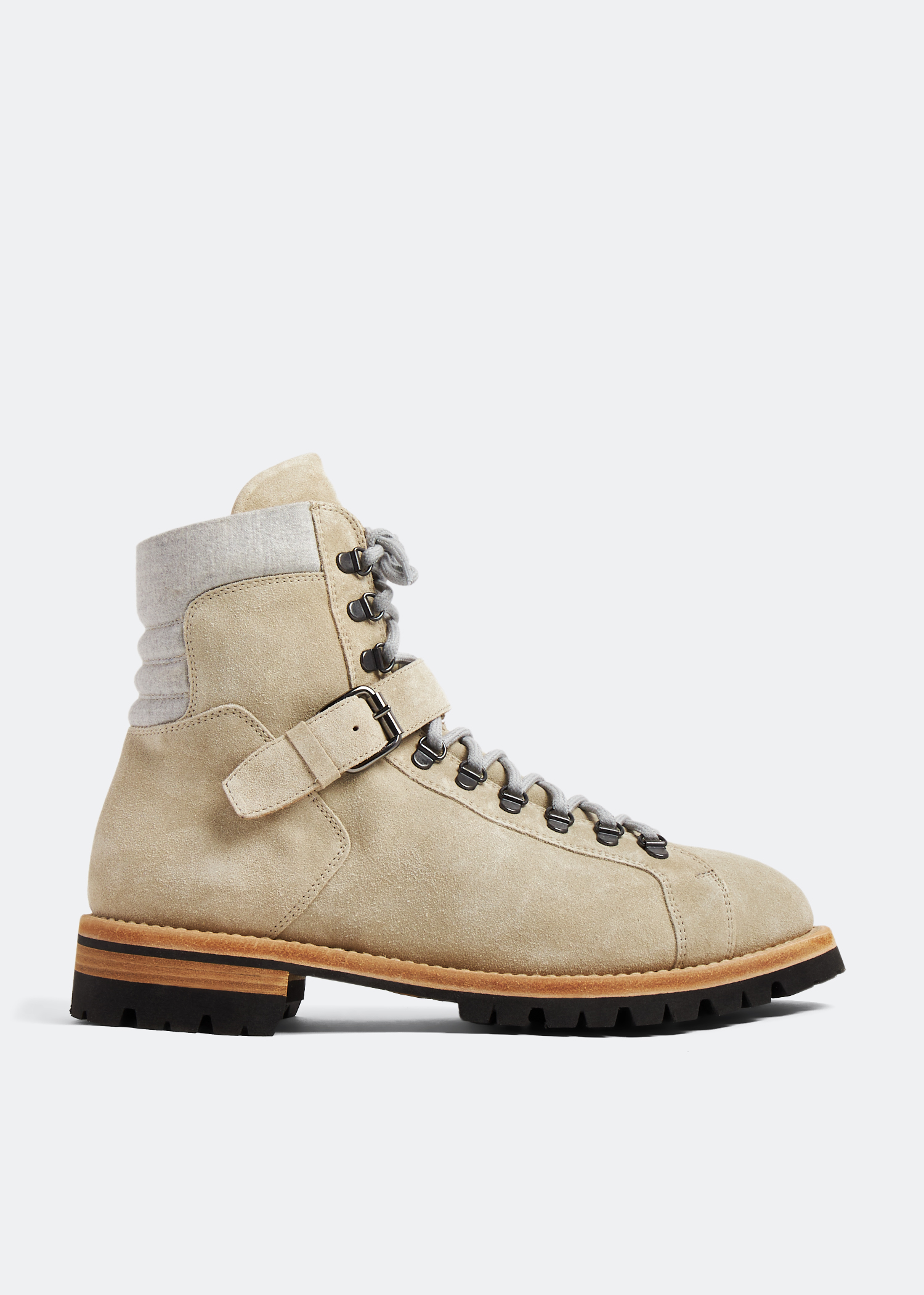 

Suede lace-up boots, Beige