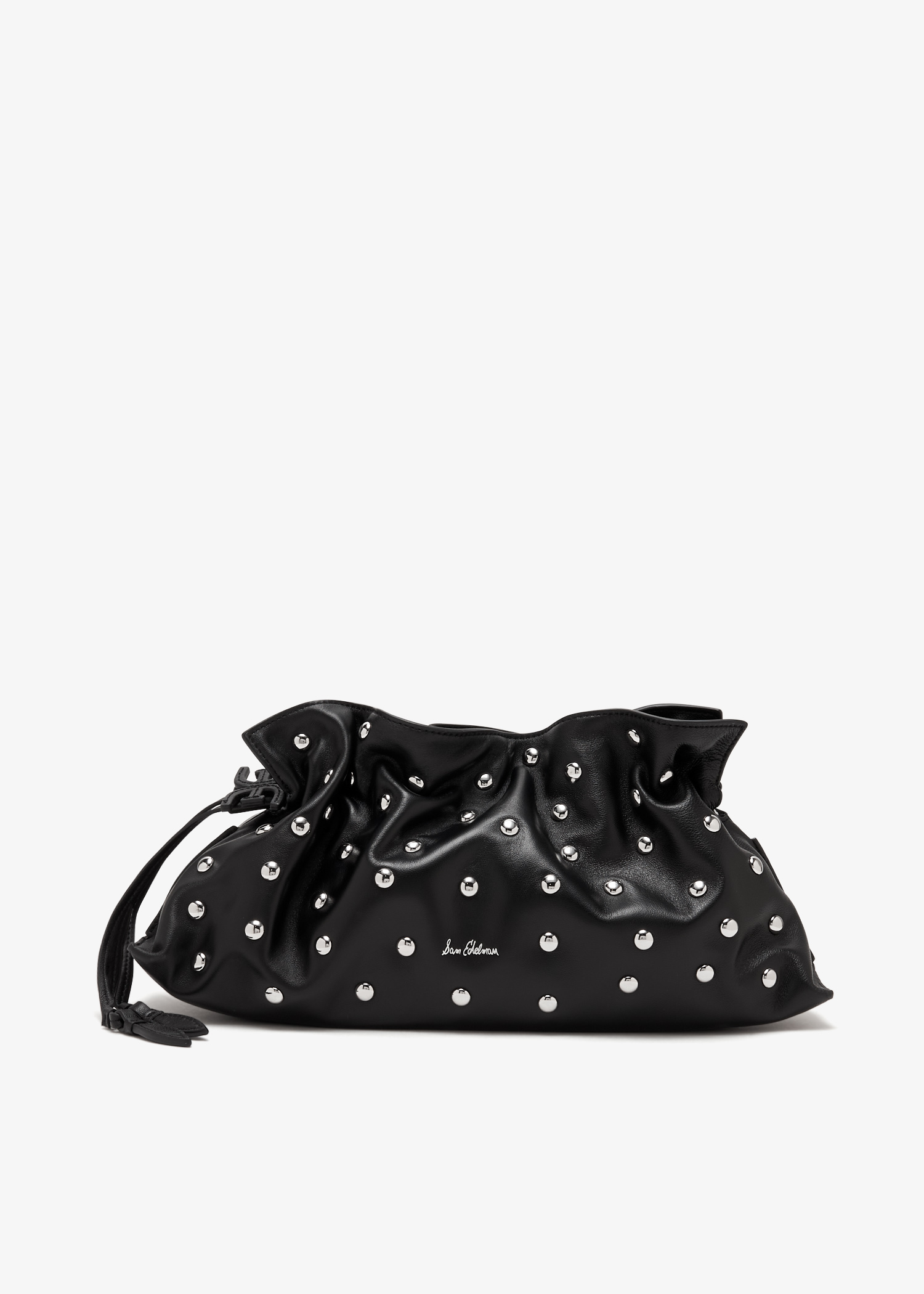 

Poppy oversized drawstring clutch, Black