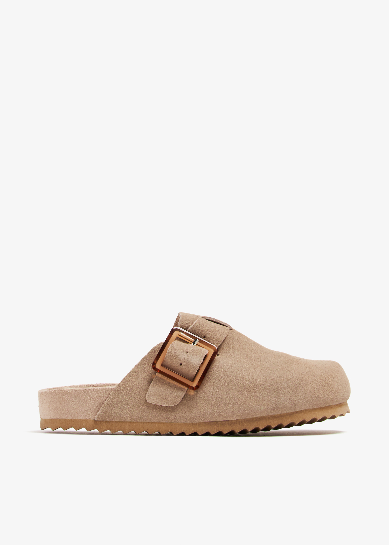 

Suede sabots, Brown