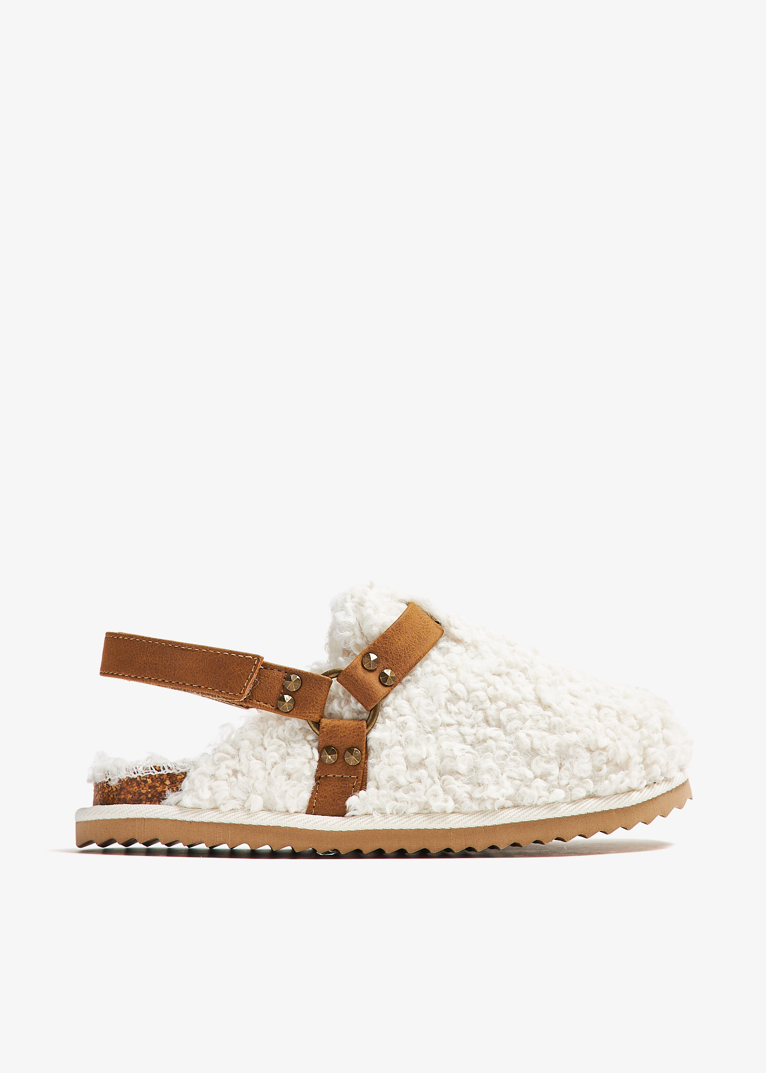 

Curly furry sabots, White