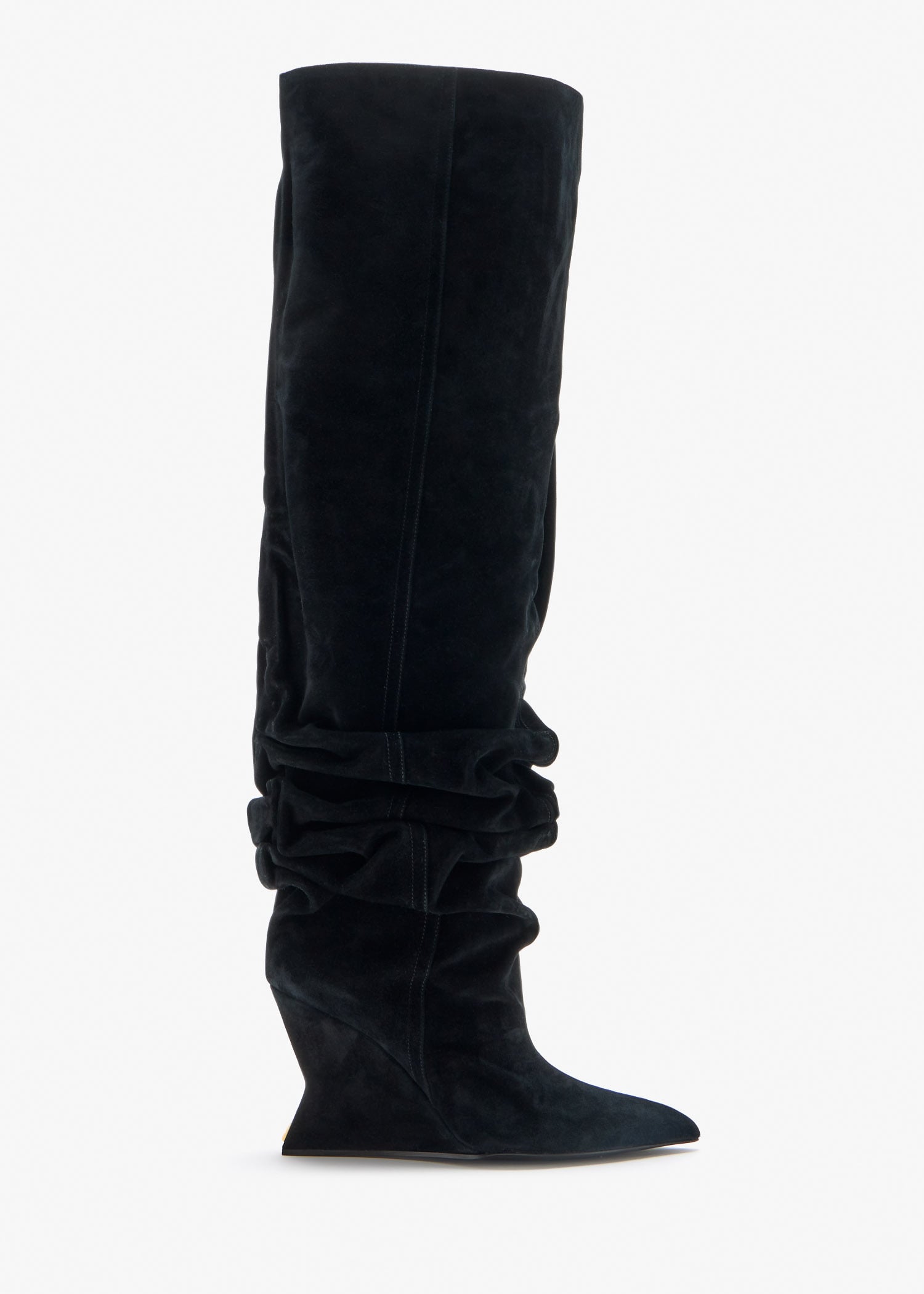 

Wedge thigh-high boots, Black