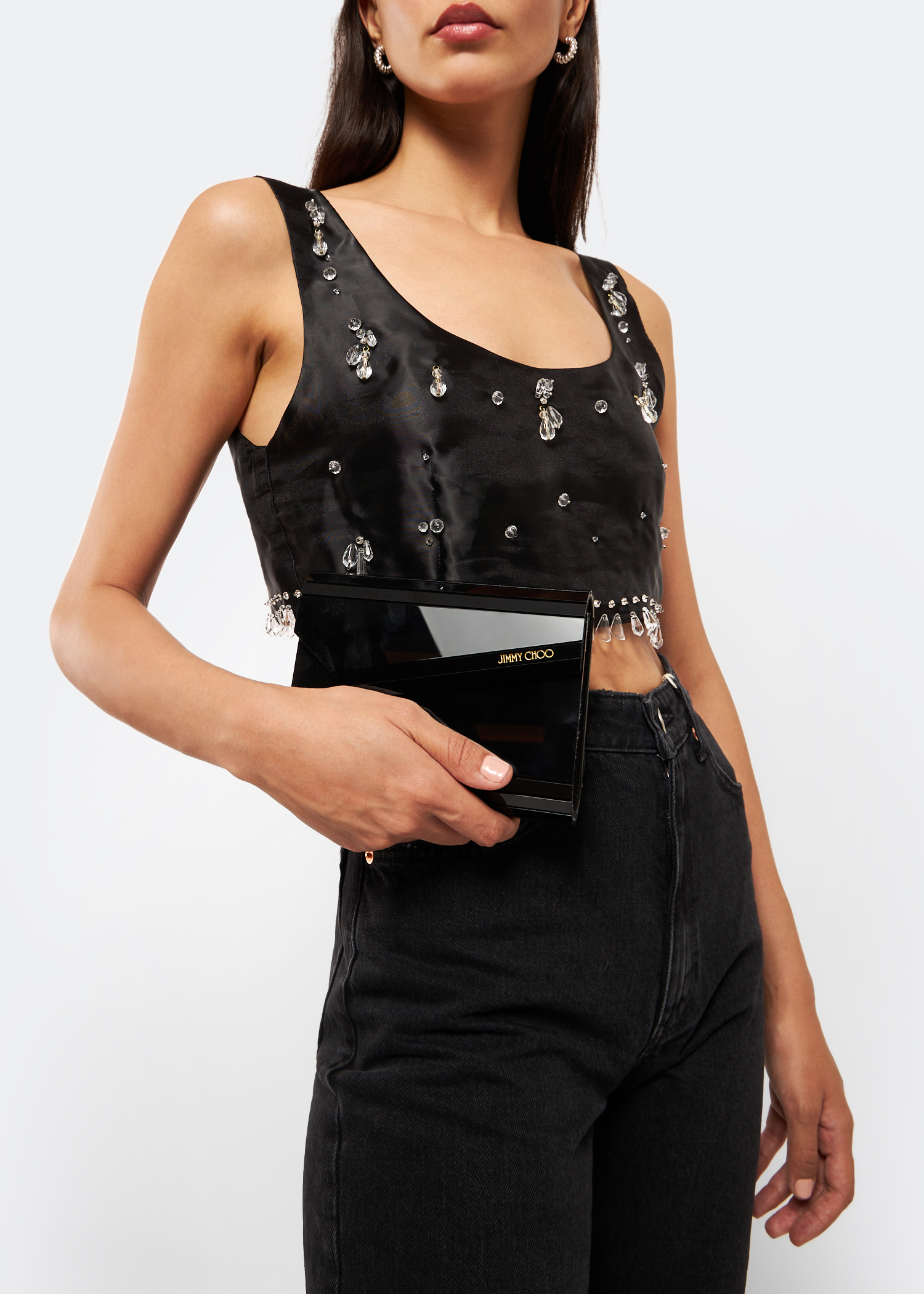 

Candy acrylic clutch, Black