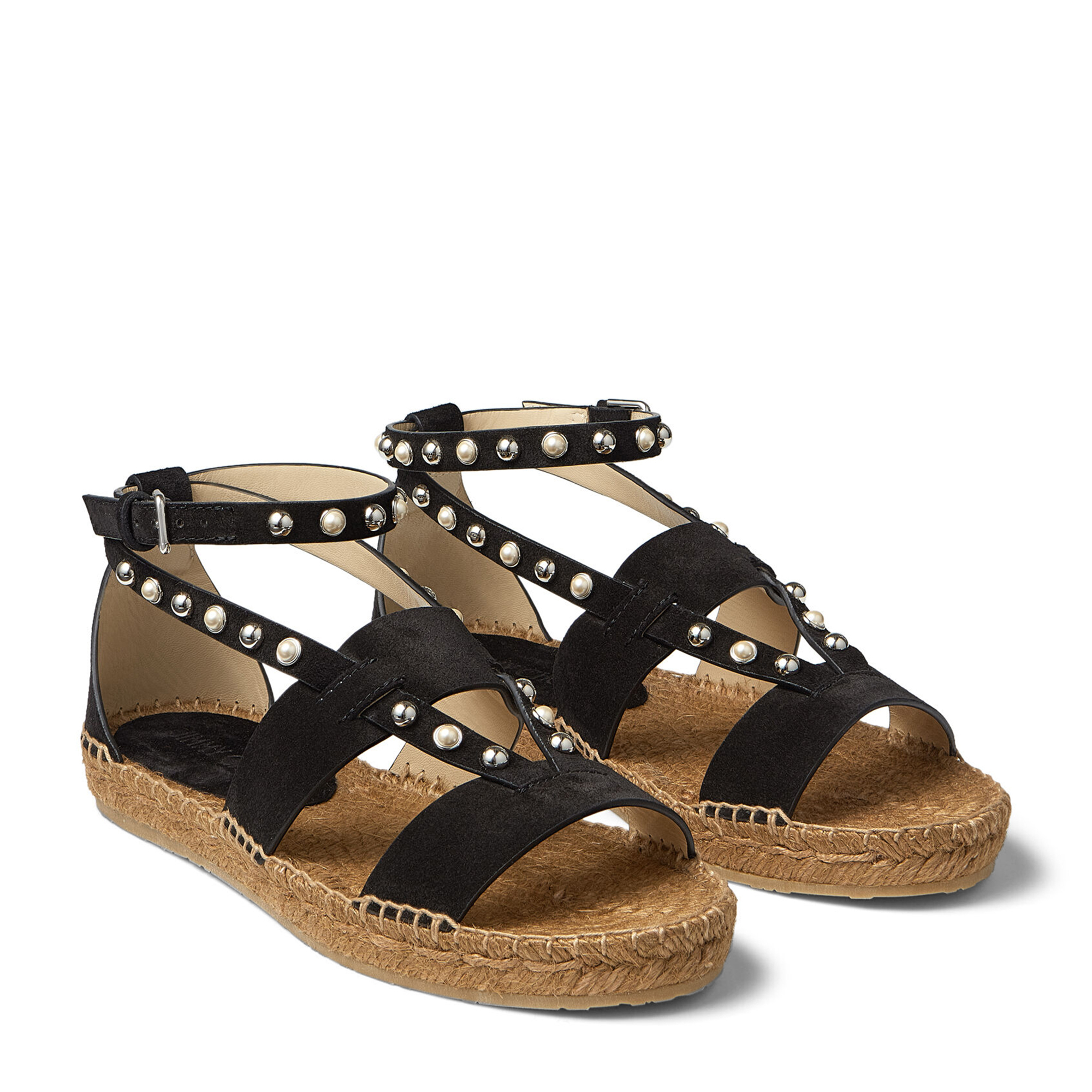 

Denise flat espadrille sandals, Black