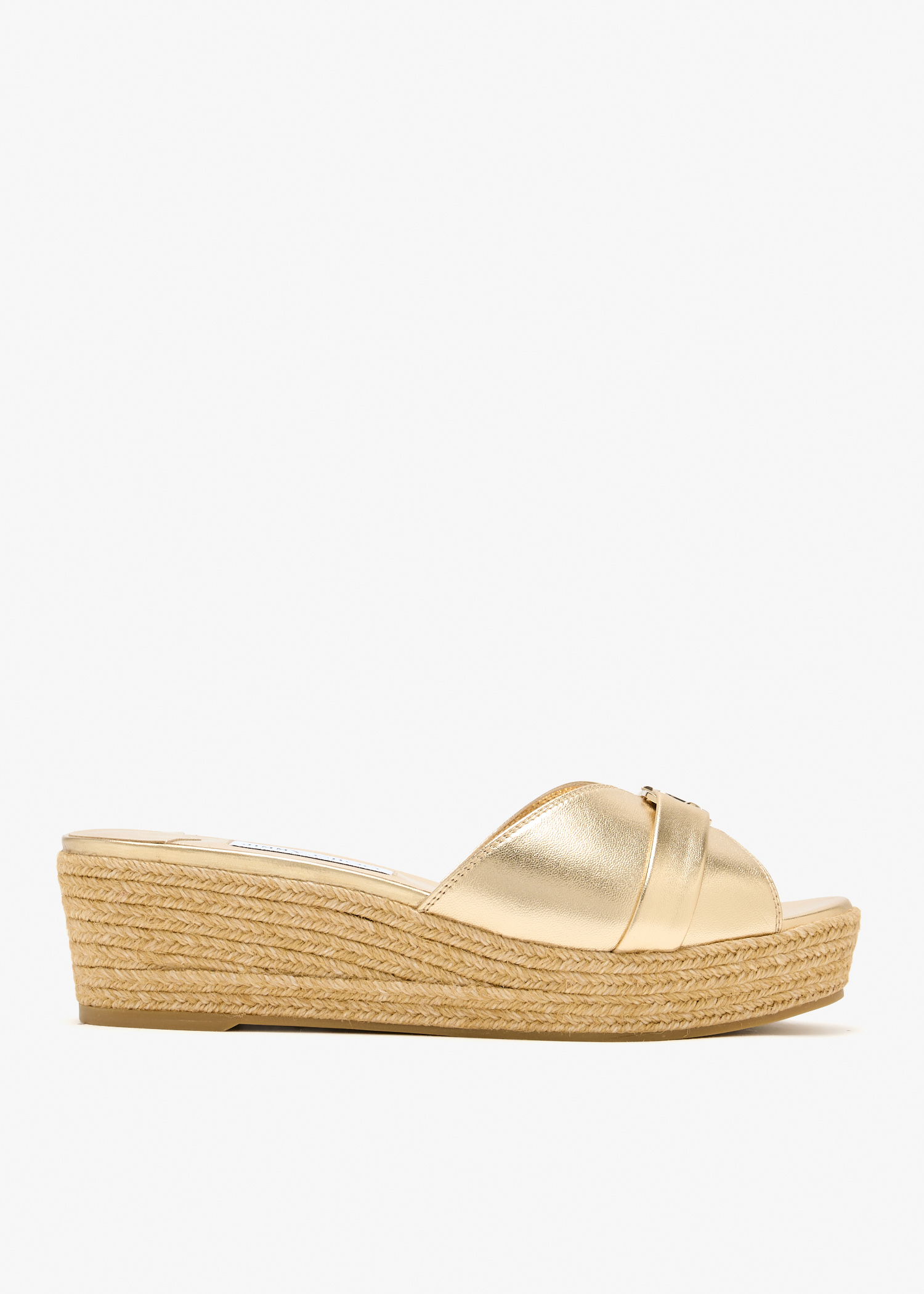 

Leda 50 wedge mules, Gold
