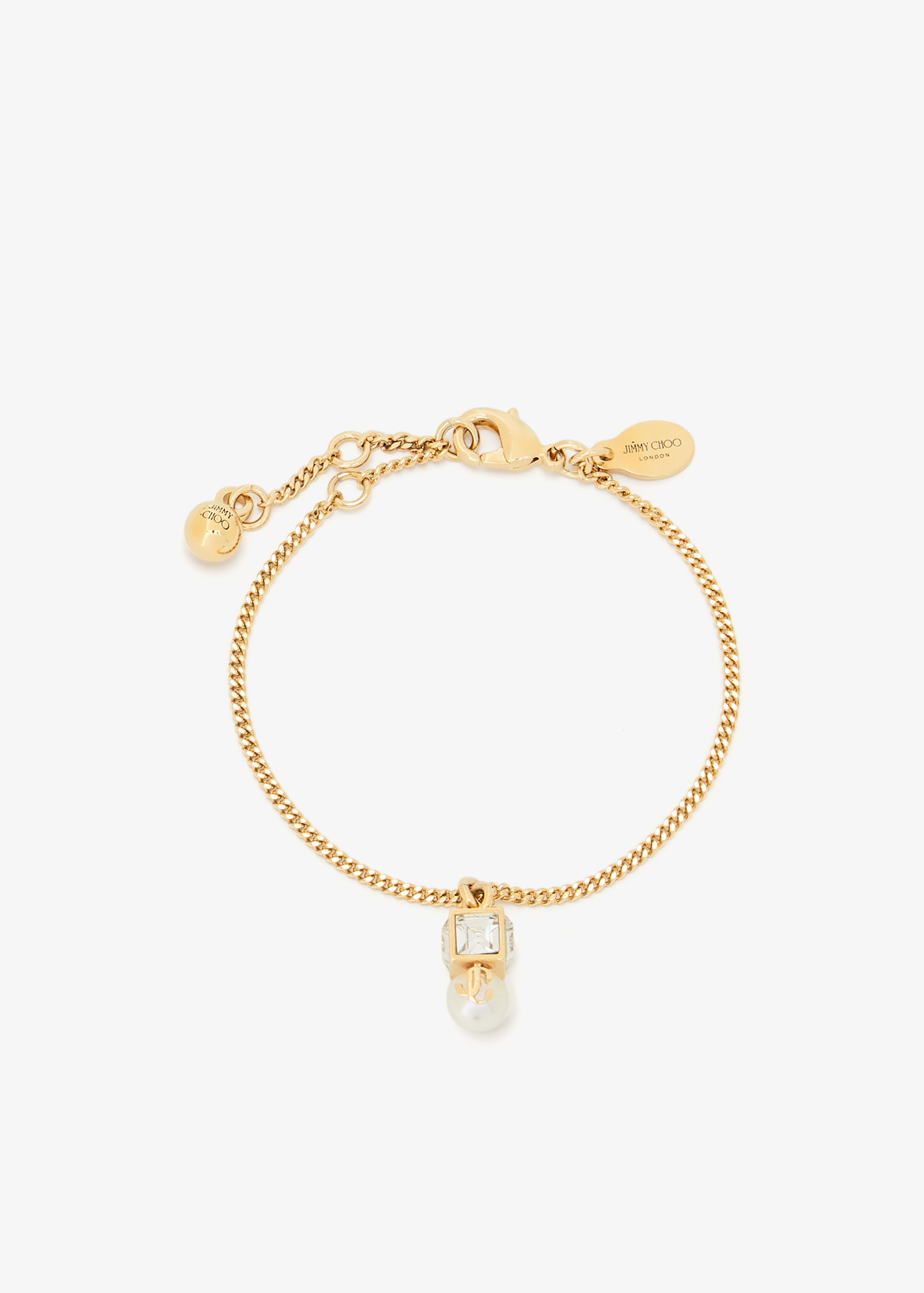 

JC Pearl cube pendant bracelet, Gold