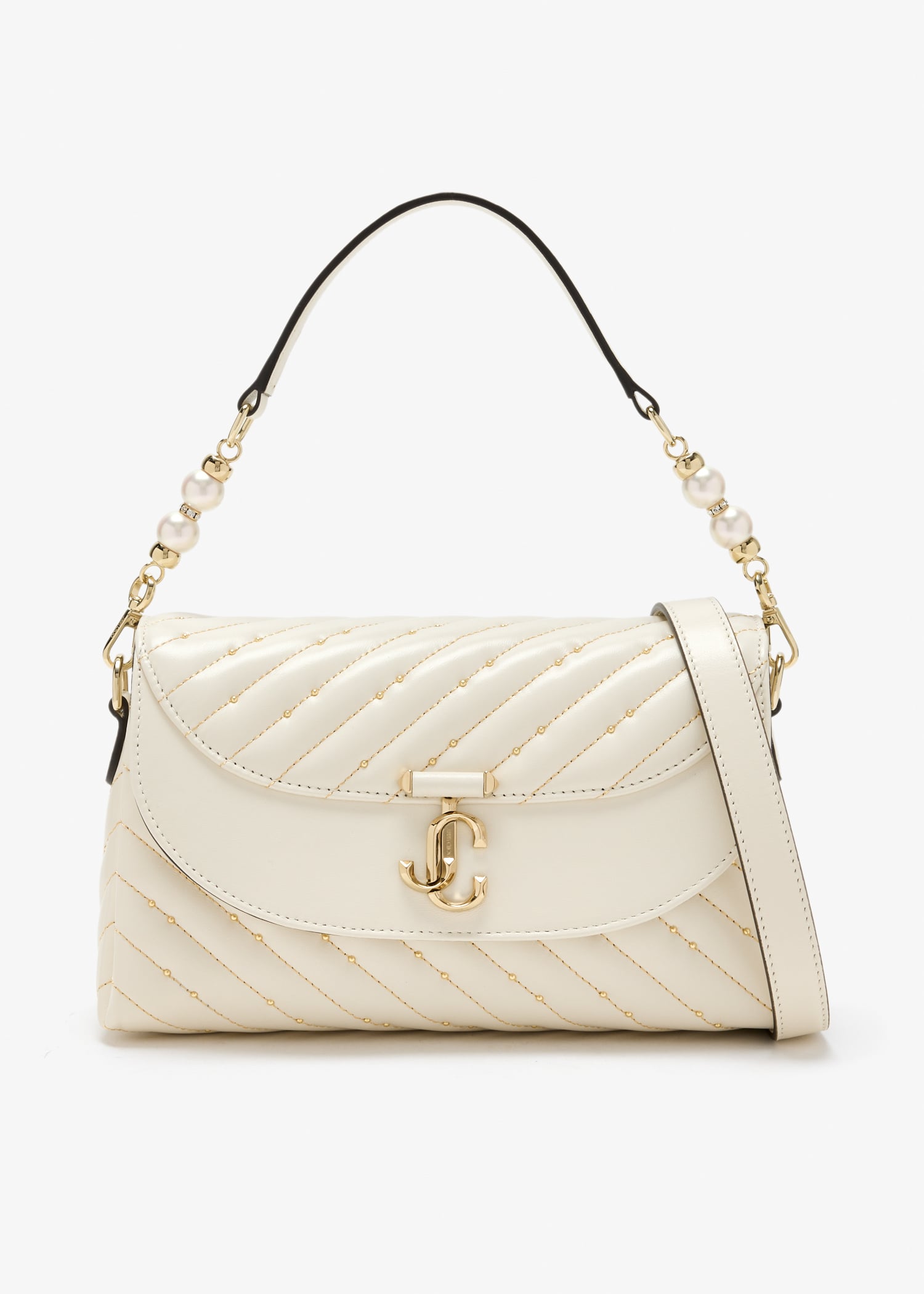 

Curve top-handle bag, Cream